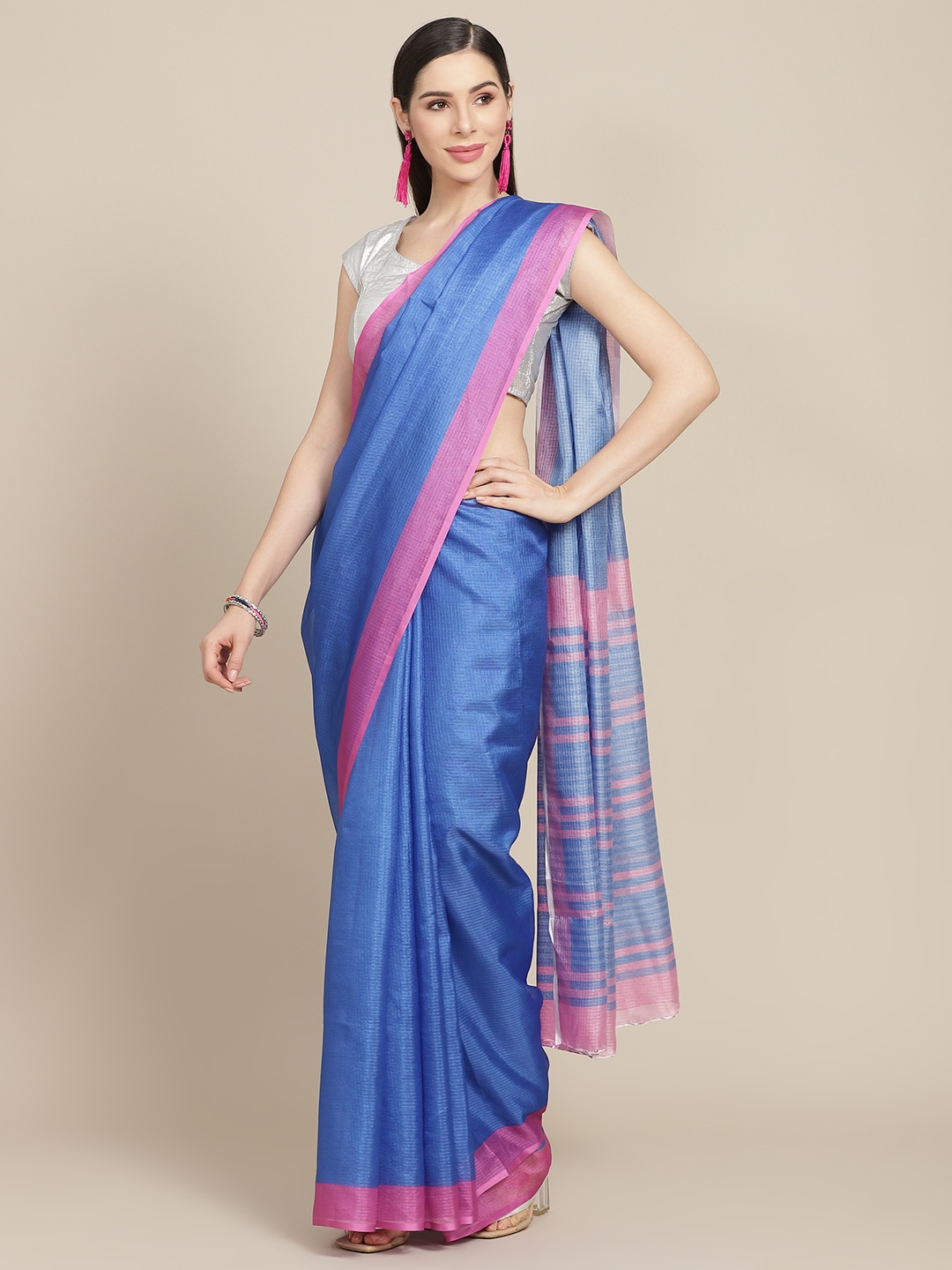 

Anouk Blue & Pink Celebrity Kota Saree
