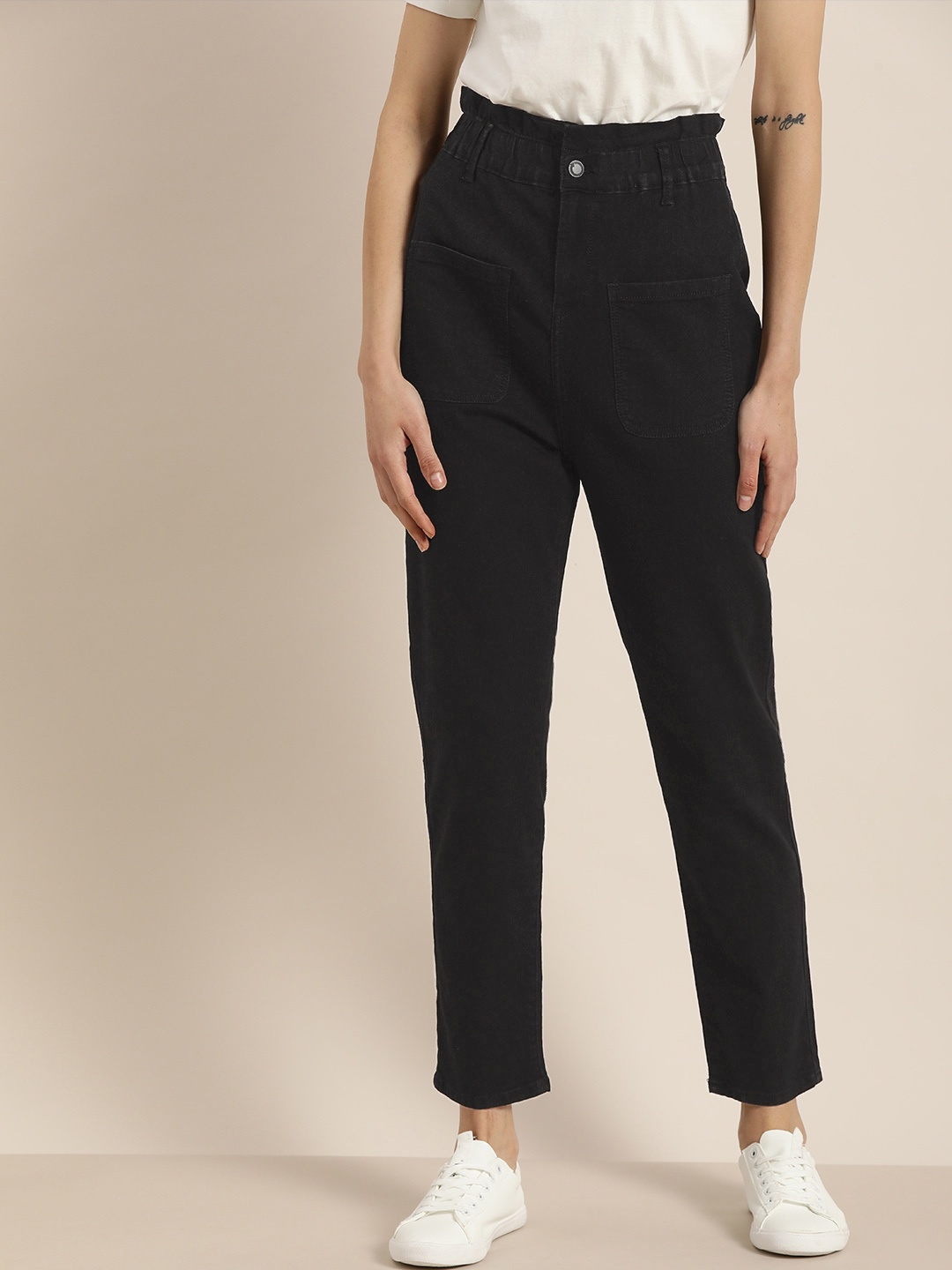 

Moda Rapido Women Black MId-Rise Slouchy Fit Stretchable Jeans