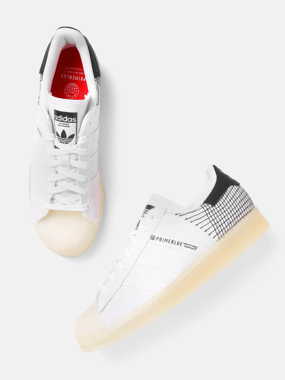 

ADIDAS Originals Men White & Black Superstar Primeblue Patterned Sustainable Sneakers