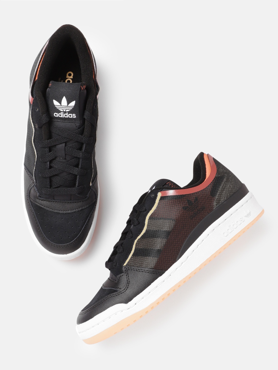 

ADIDAS Originals Men Black Forum Low Transparent Woven Design Sneakers