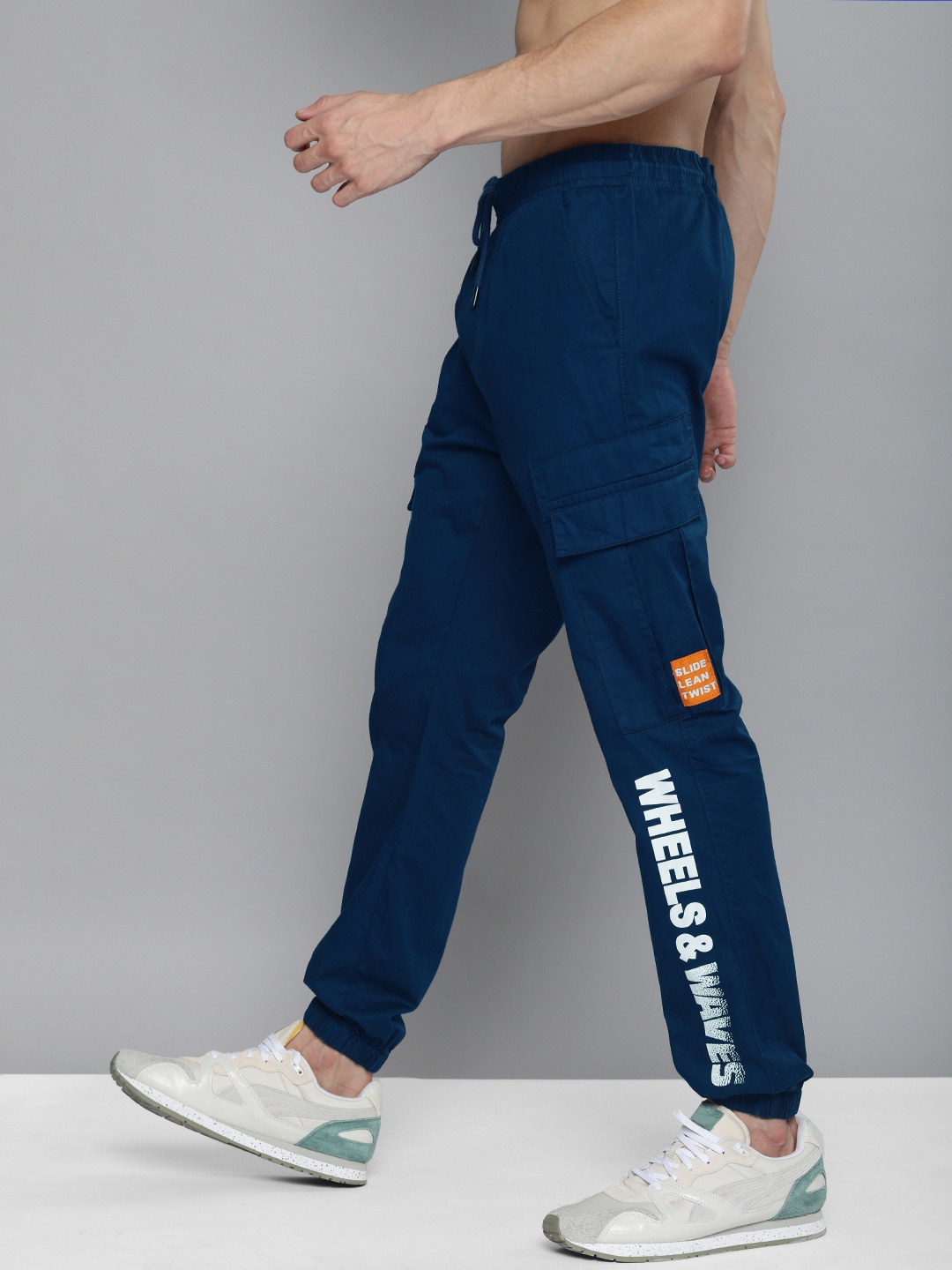 

HERE&NOW Men Navy Blue Printed Joggers