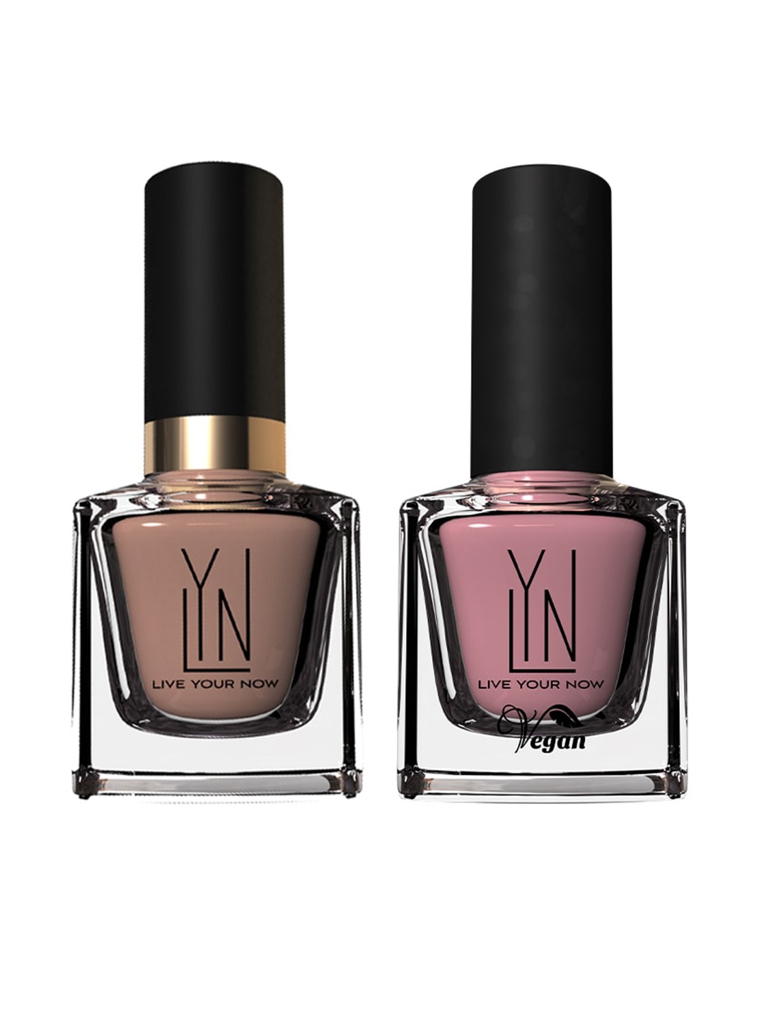 

LYN LIVE YOUR NOW Pack of 2 Long Lasting Fast Dry Fast Dry Non Toxic Nail Polish Brown & Pink