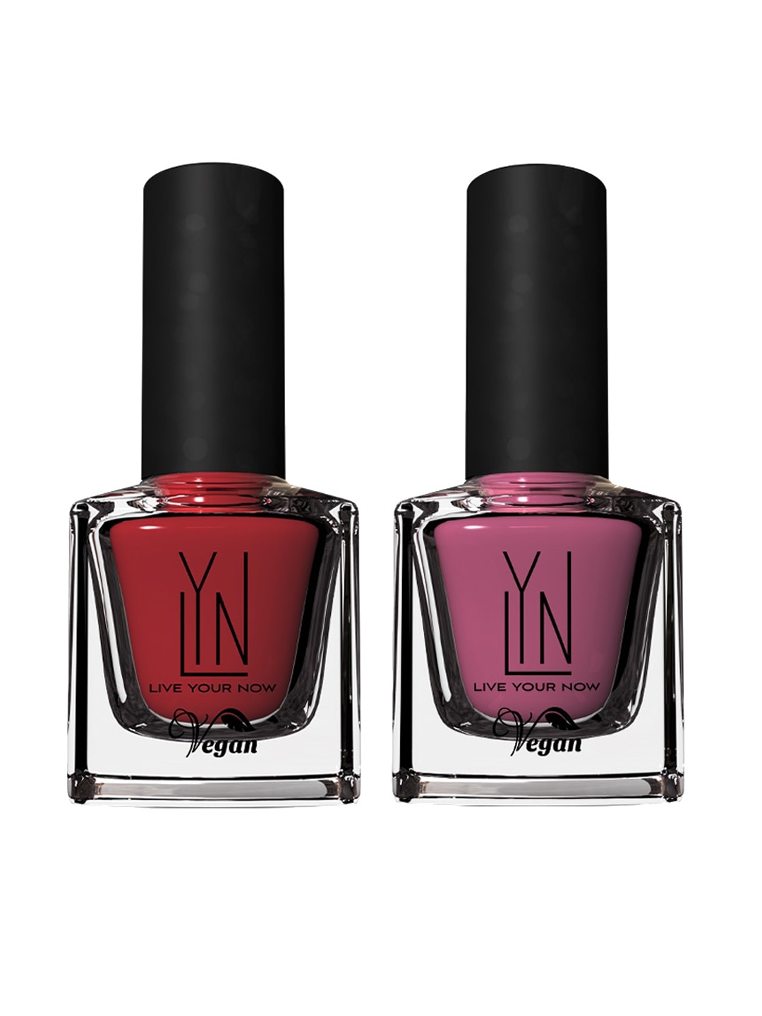 

LYN LIVE YOUR NOW Pack of 2 Long Lasting Fast Dry Fast Dry Non Toxic Nail Polish Red & Purple