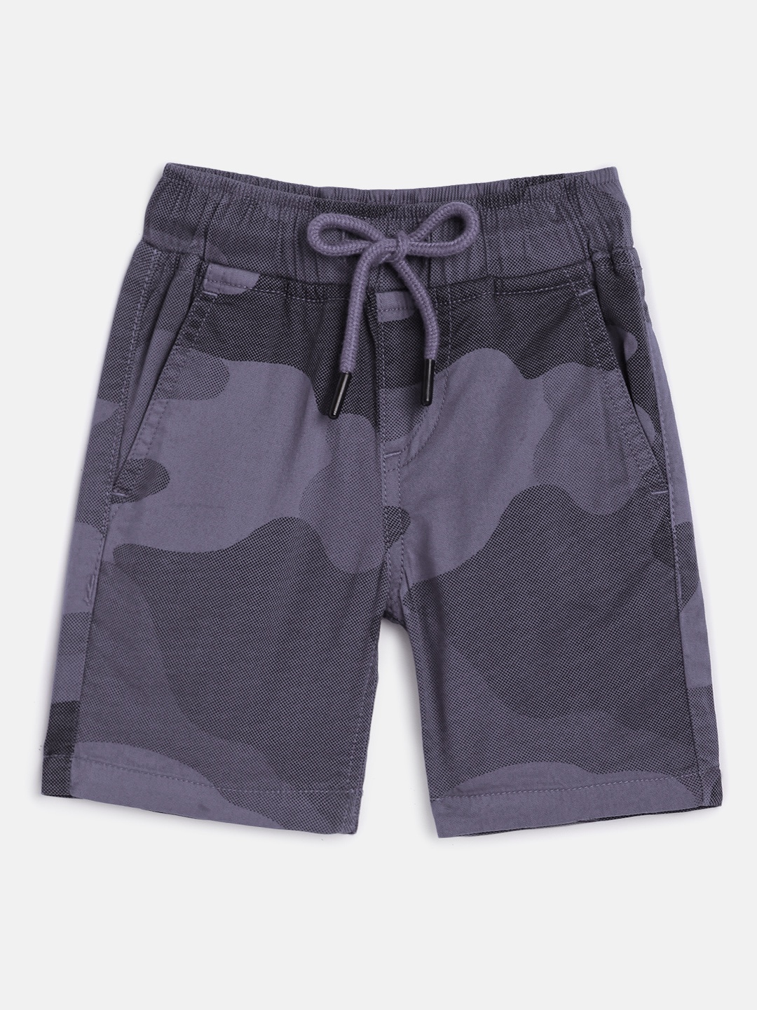 

HERE&NOW Boys Grey Camouflage Slim Fit Chino Shorts