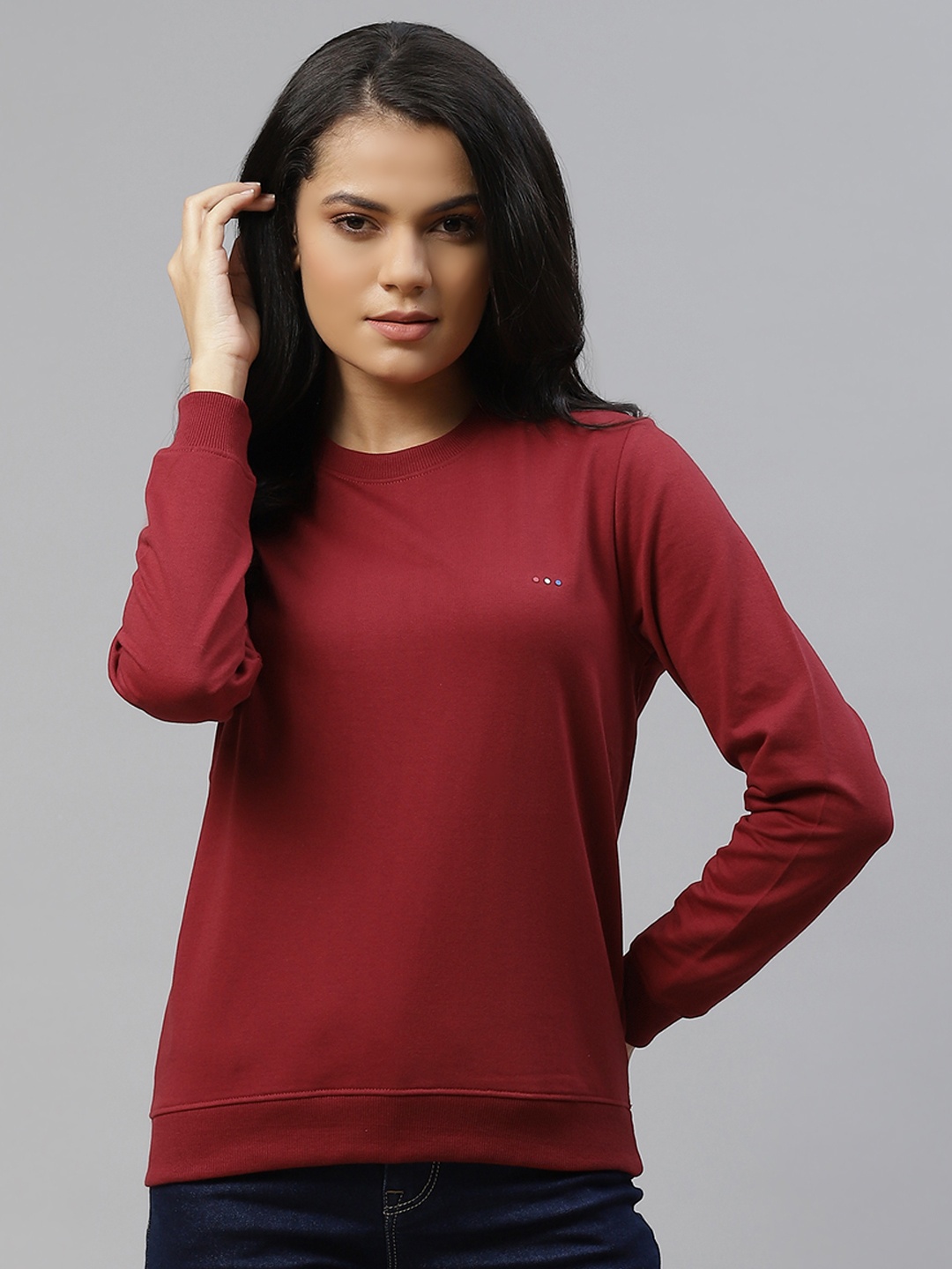 

Harvard Women Maroon Solid Sweatshirt