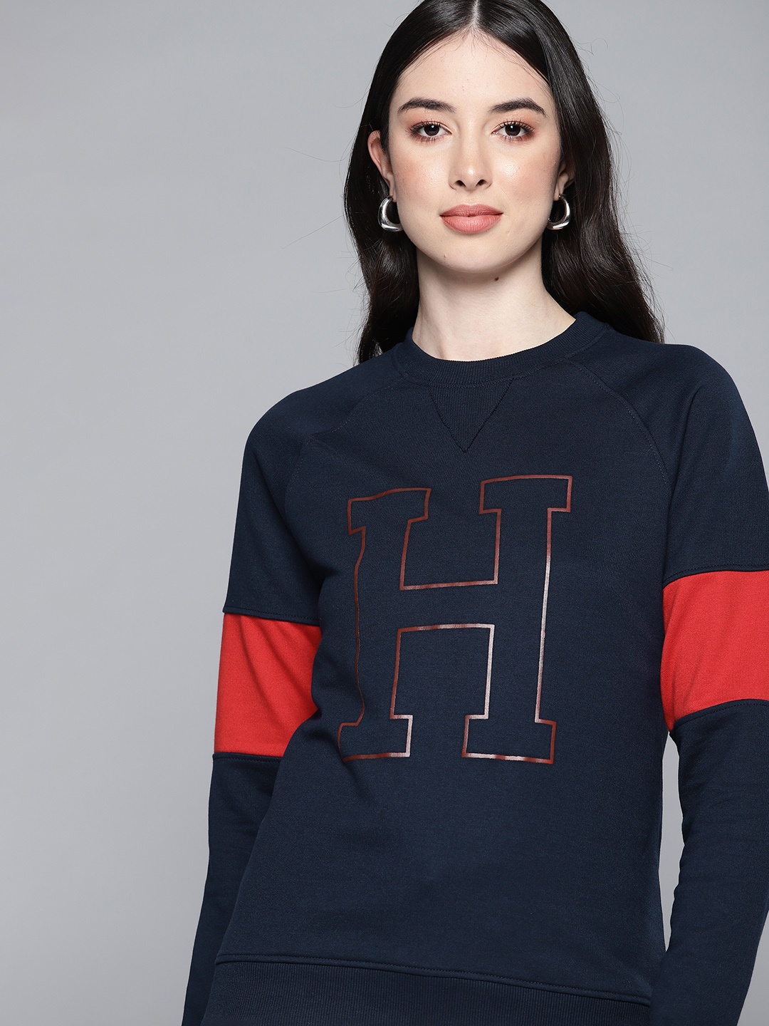 

Harvard Women Navy Blue & Red Printed Sweatshirt