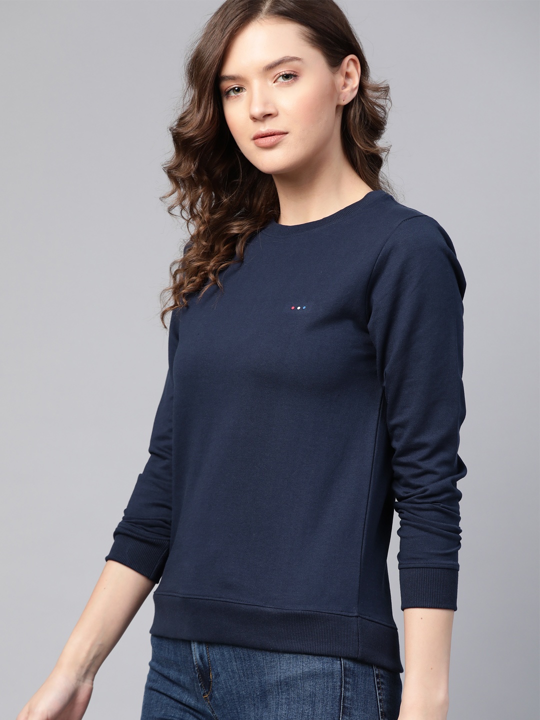

Harvard Women Navy Blue Solid Sweatshirt
