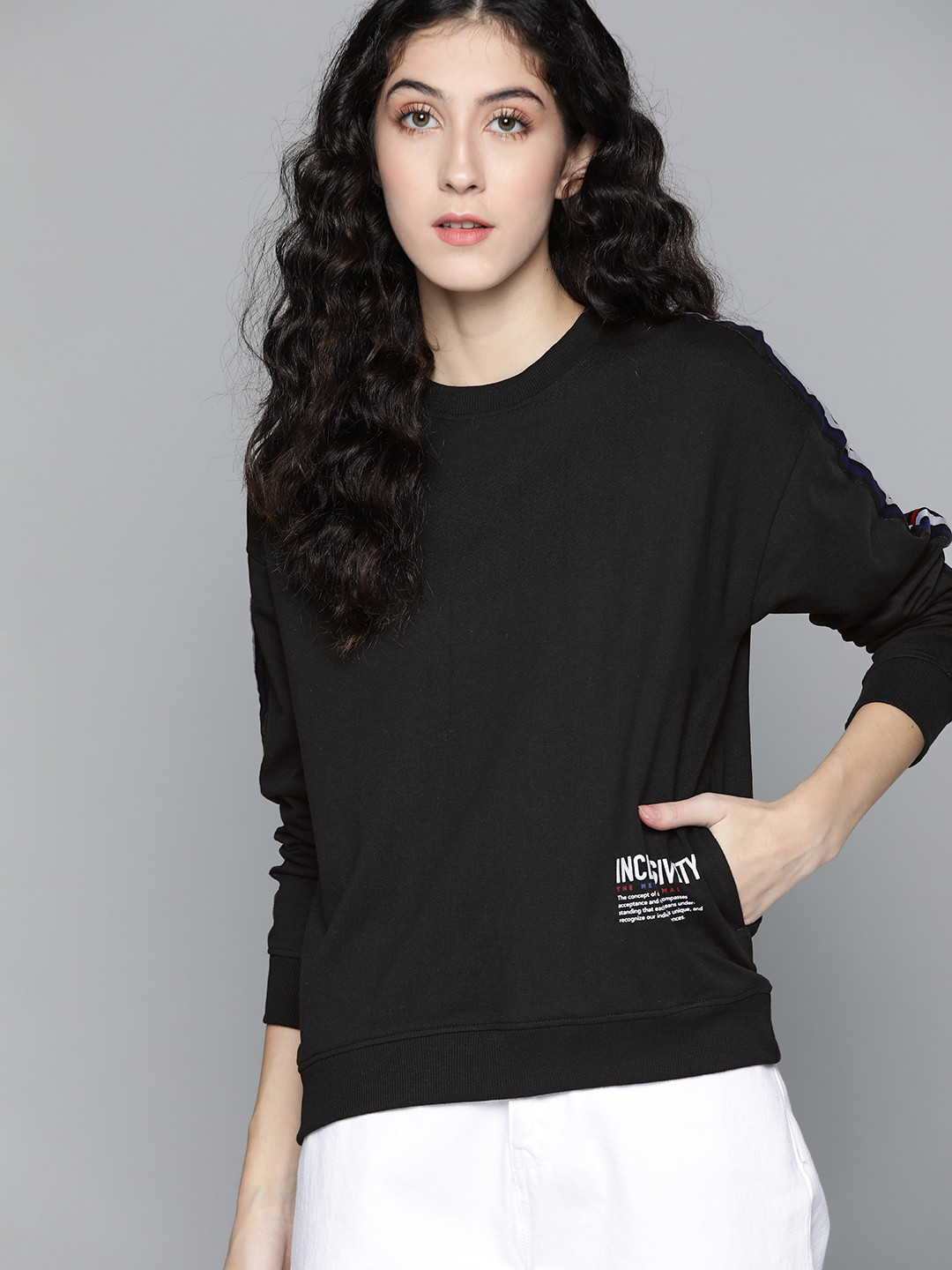 

Harvard Women Black Solid Pullover Sweatshirt