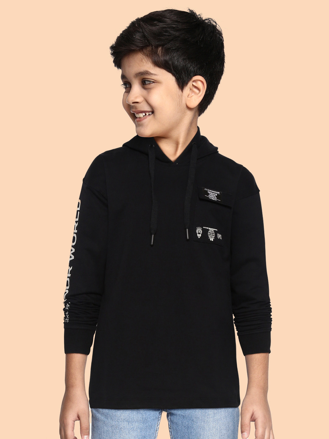 

HRX By Hrithik Roshan U-17 Lifestyle Boys Jet Black Rapid-Dry Solid Sweatshirt