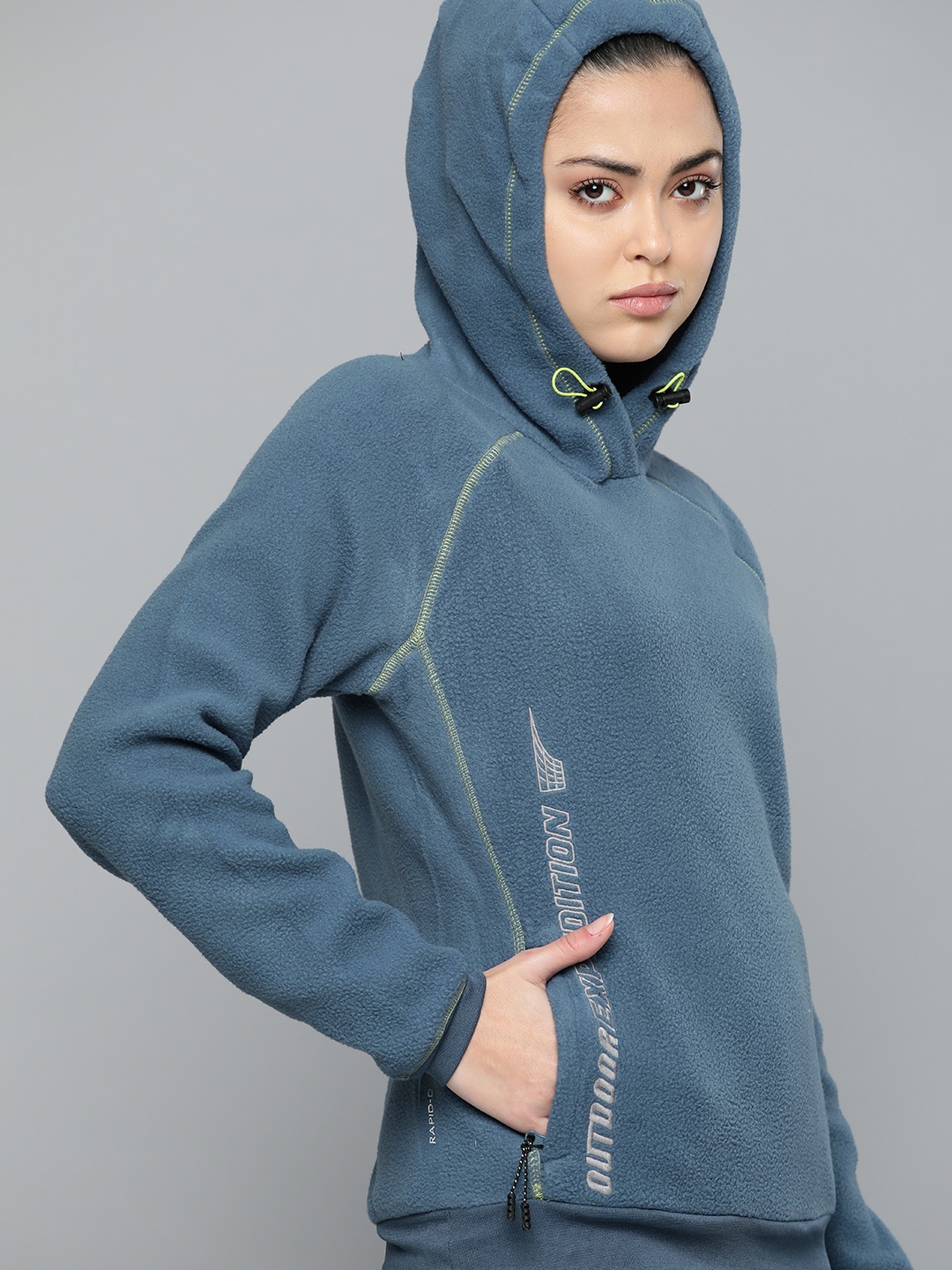 

HRX By Hrithik Roshan Outdoor Women Rapid-Dry Typography Sweatshirts, Teal