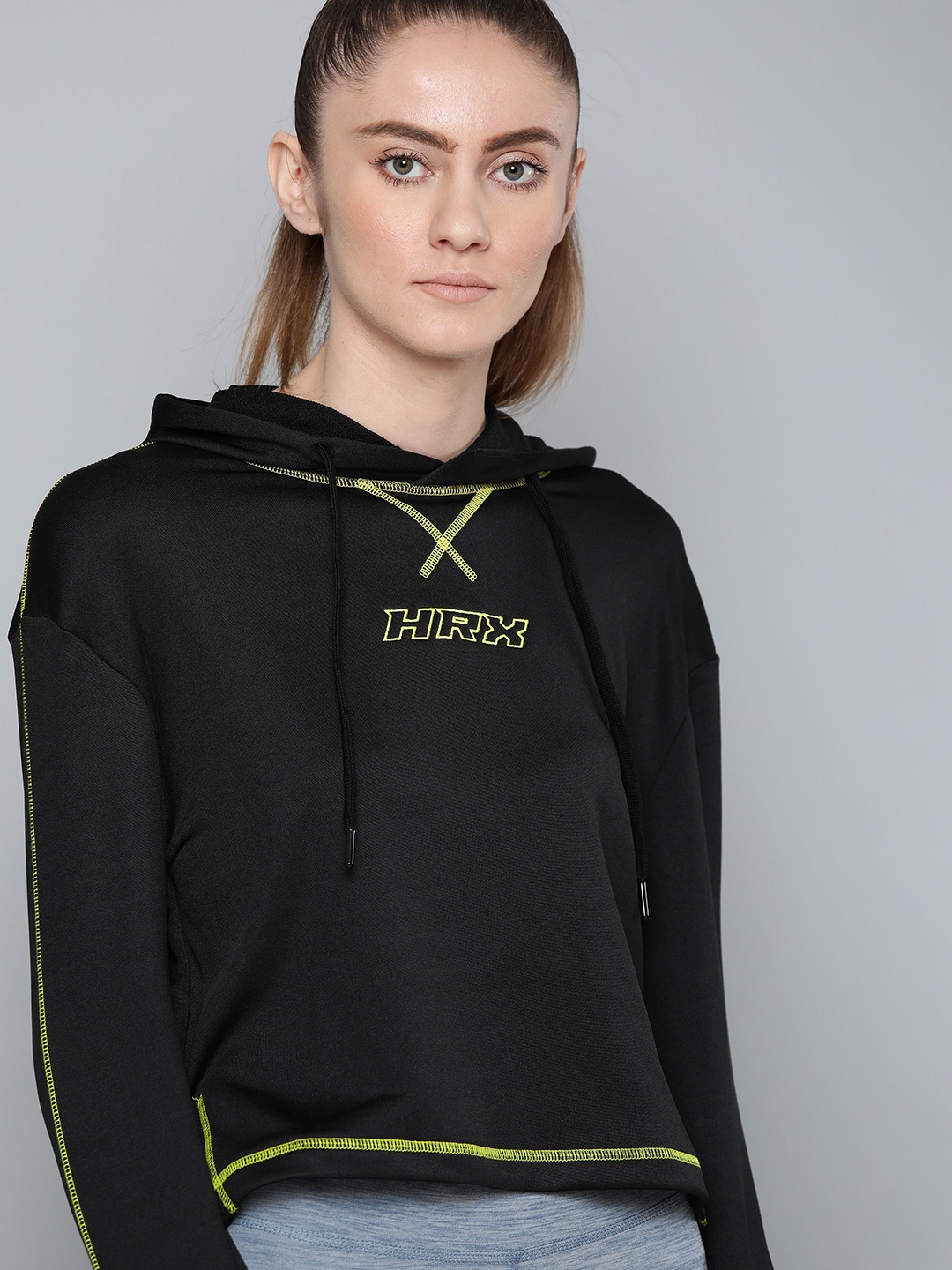 

HRX By Hrithik Roshan Lifestyle Women Jet Black Rapid-Dry Solid Sweatshirts