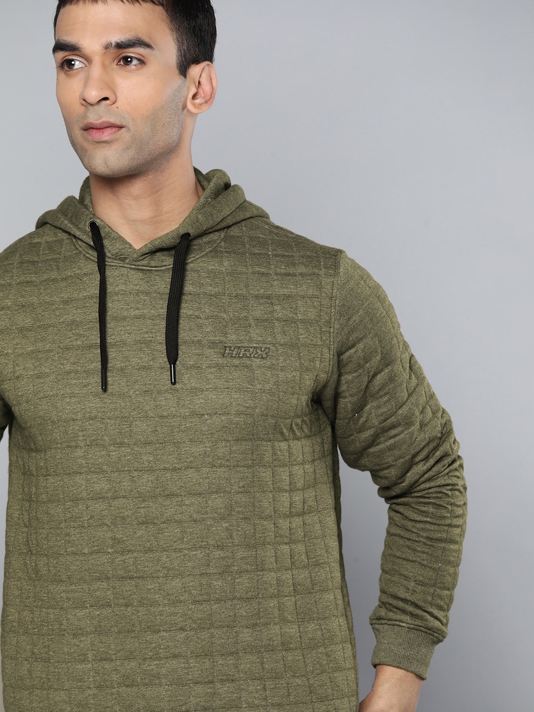 

HRX By Hrithik Roshan Lifestyle Men Green Melange Sweatshirts, Olive