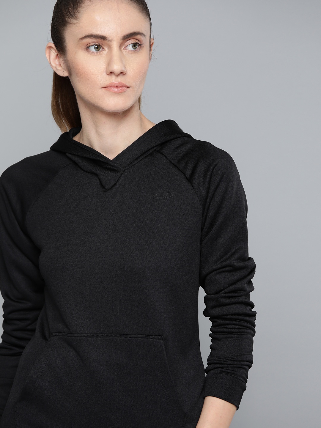 

HRX By Hrithik Roshan Lifestyle Women Jet Black Rapid-Dry Solid Sweatshirt