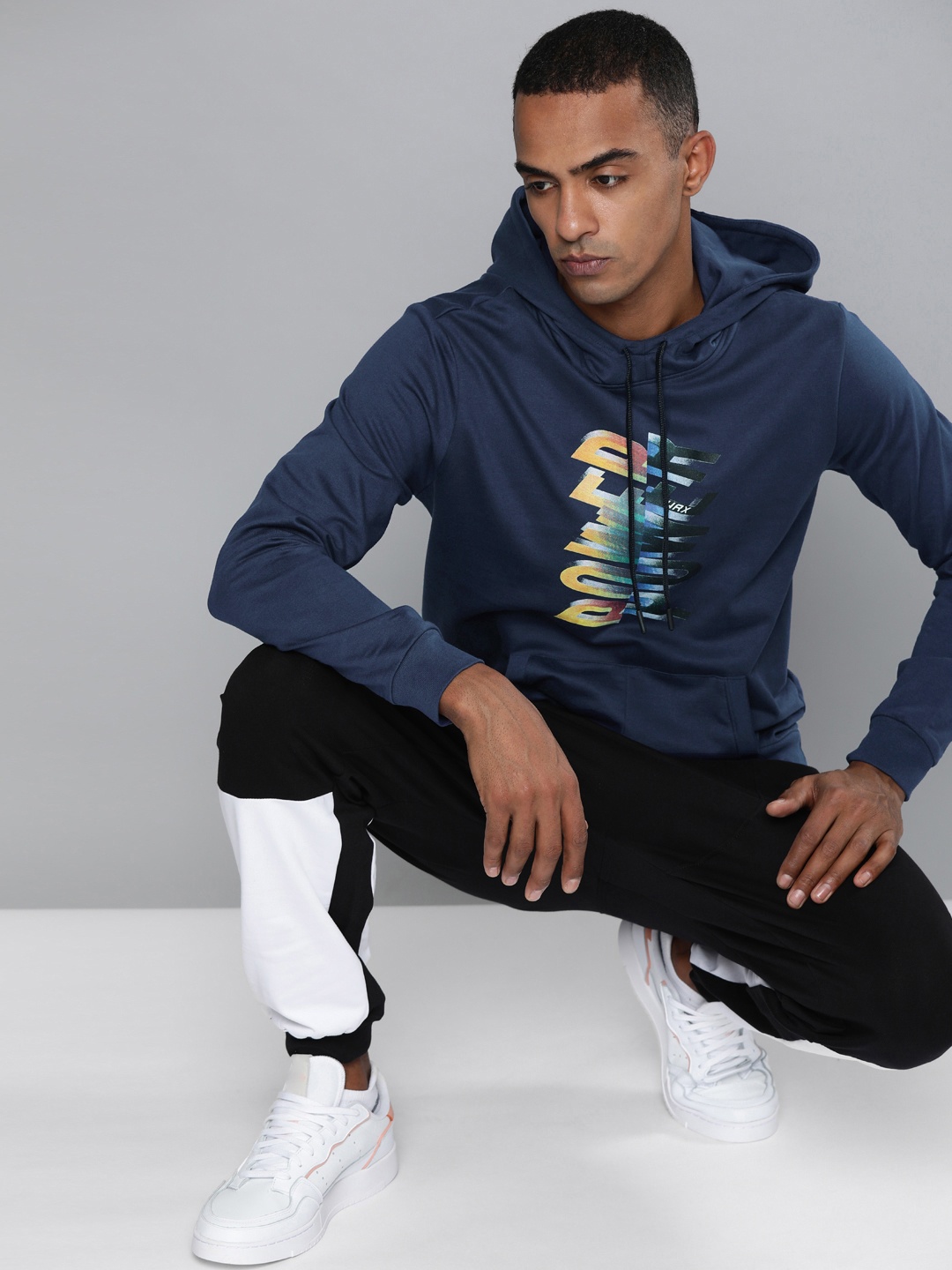 

HRX By Hrithik Roshan Lifestyle Men Navy Blue Bio-Wash Typography Sweatshirts