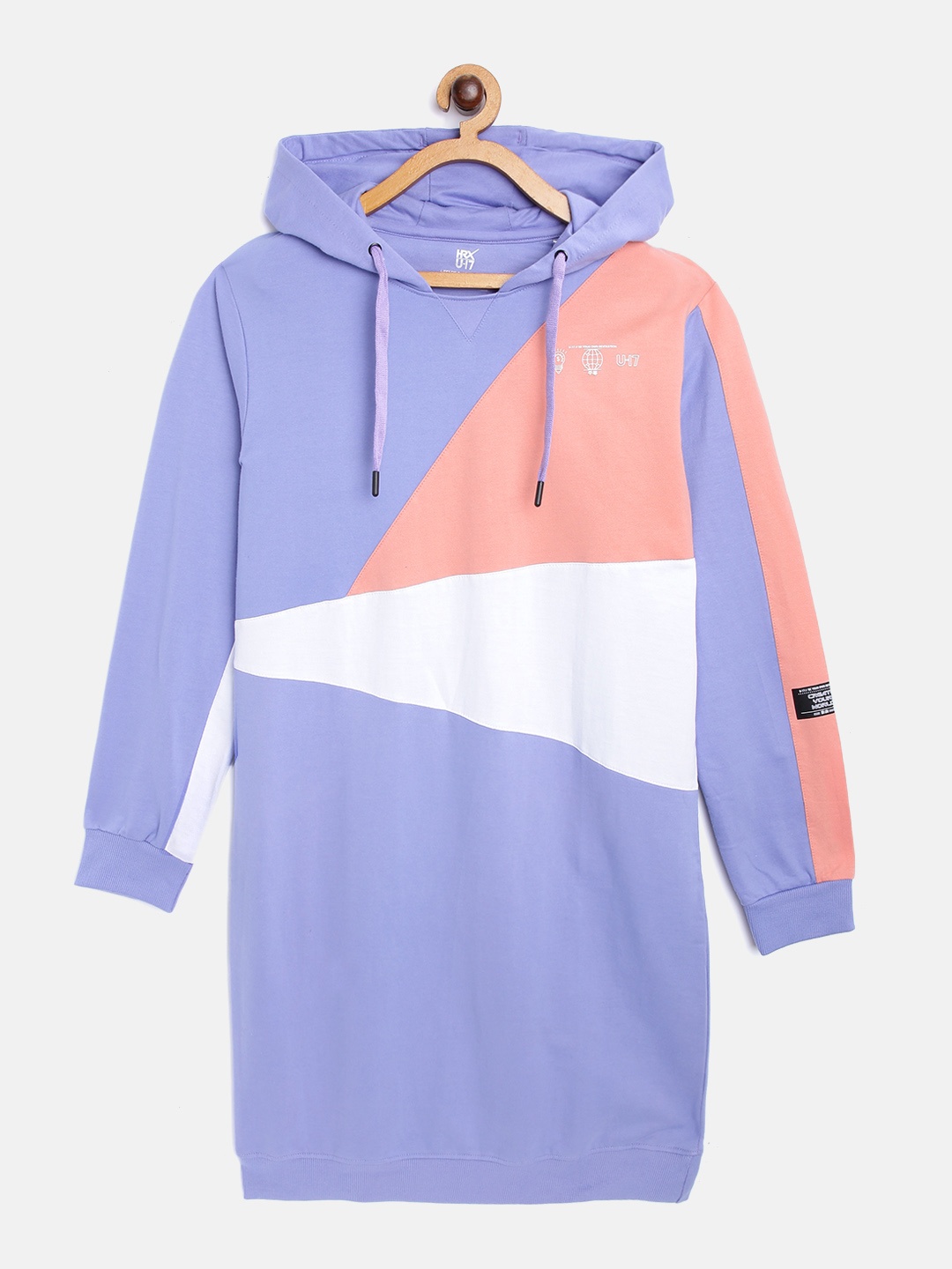 

HRX By Hrithik Roshan U-17 Lifestyle Girls Jacaranda Rapid-Dry Colourblock Sweatshirts, Blue