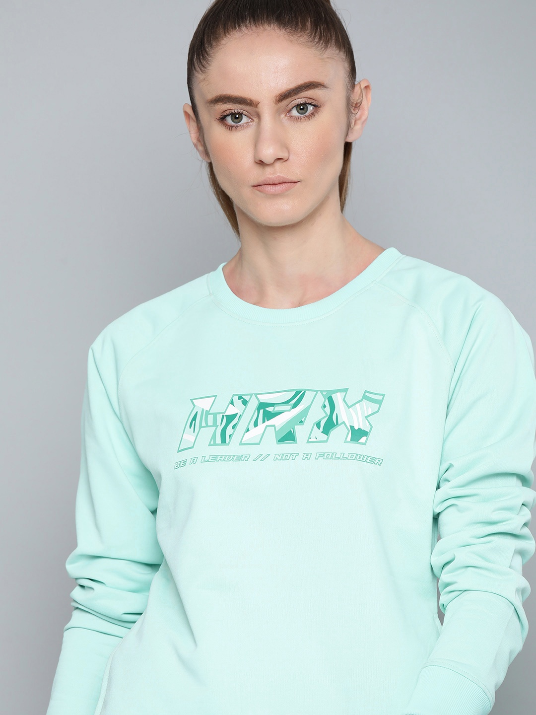 

HRX By Hrithik Roshan Running Women Tranquaility Blue Rapid-Dry Solid Sweatshirt