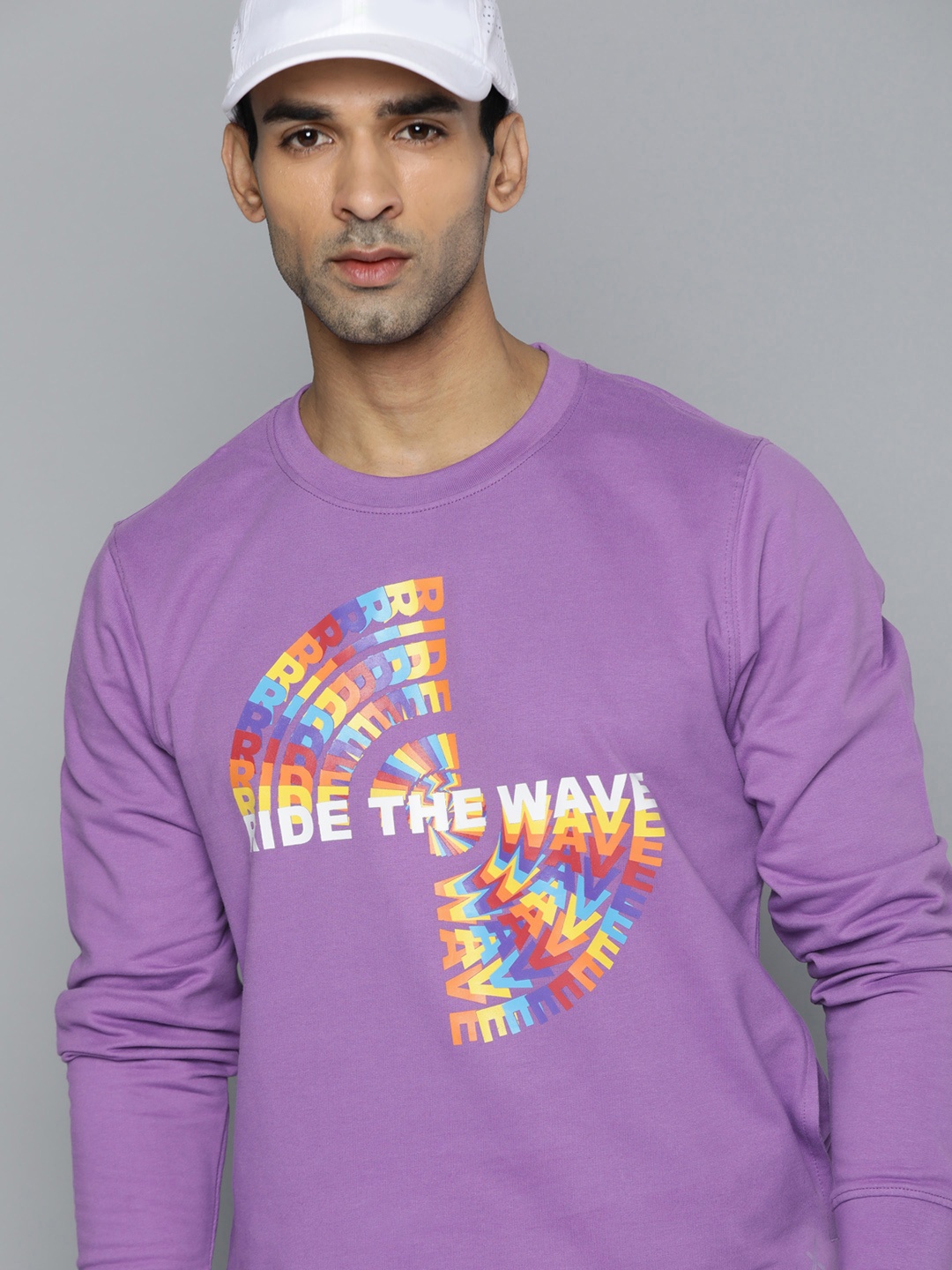 

HRX By Hrithik Roshan Lifestyle Men Magic Malive Bio-Wash GRAPHIC Sweatshirt, Purple