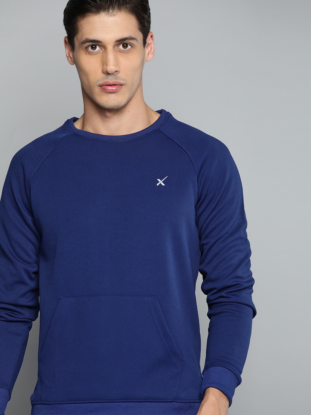 

HRX By Hrithik Roshan Outdoor Men Medieval Blue Packable Solid Sweatshirt, Navy blue