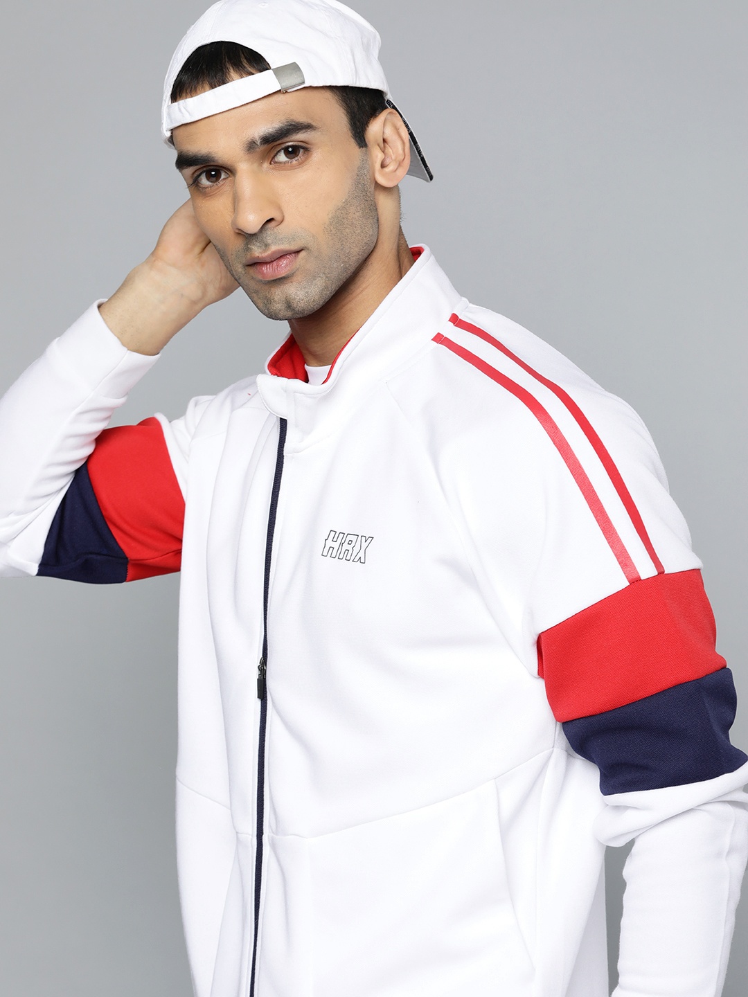 

HRX By Hrithik Roshan Lifestyle Men optic white Rapid-Dry Colourblock Sweatshirts