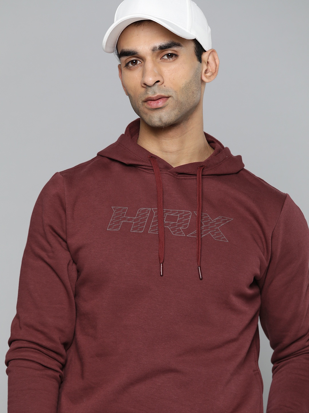 

HRX By Hrithik Roshan Lifestyle Men Port Royale Rapid-Dry Typography Sweatshirt, Burgundy