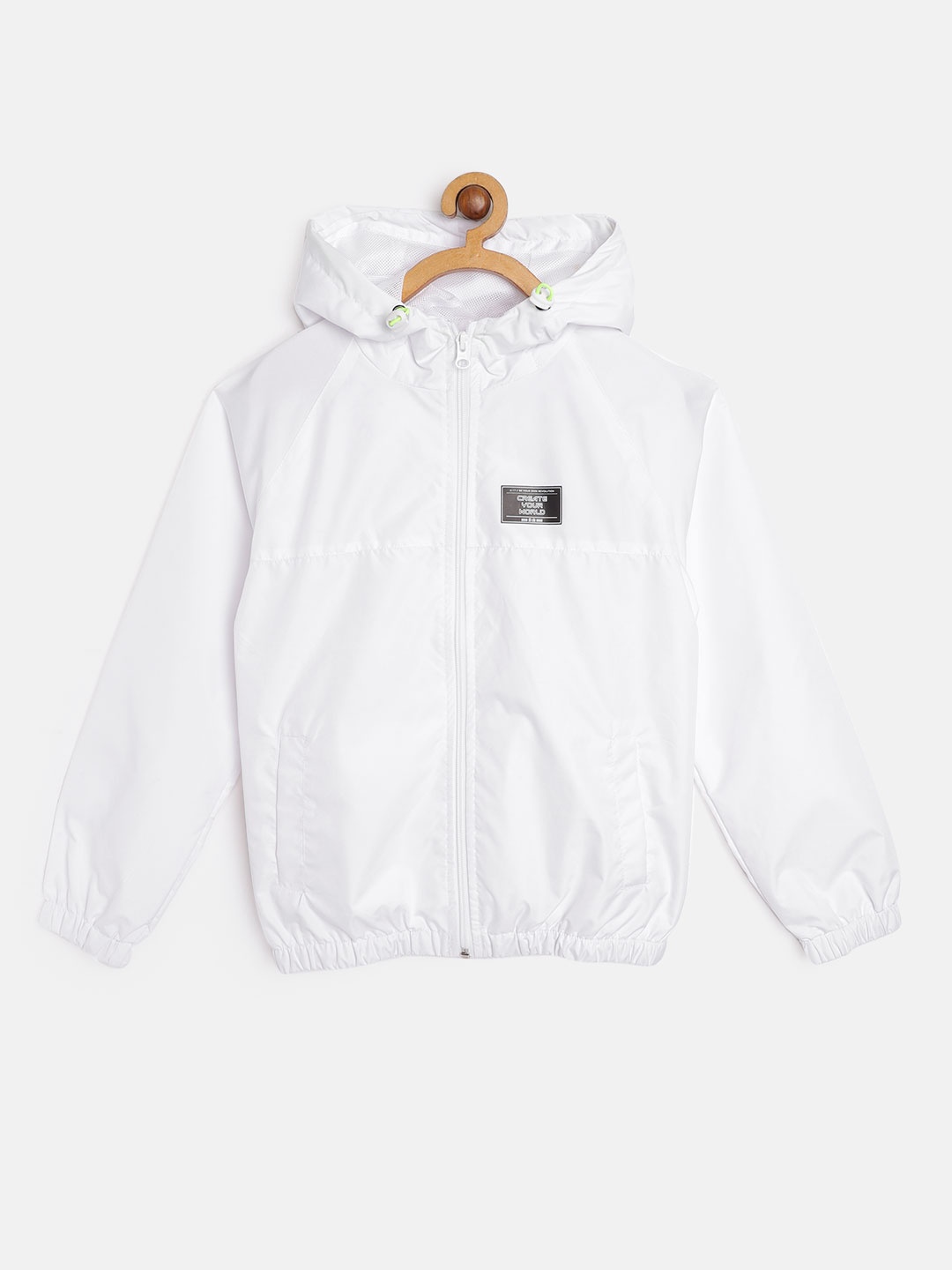 

HRX by Hrithik Roshan U-17 Lifestyle Girls Bright White Rapid-Dry Typography Detail Jacket