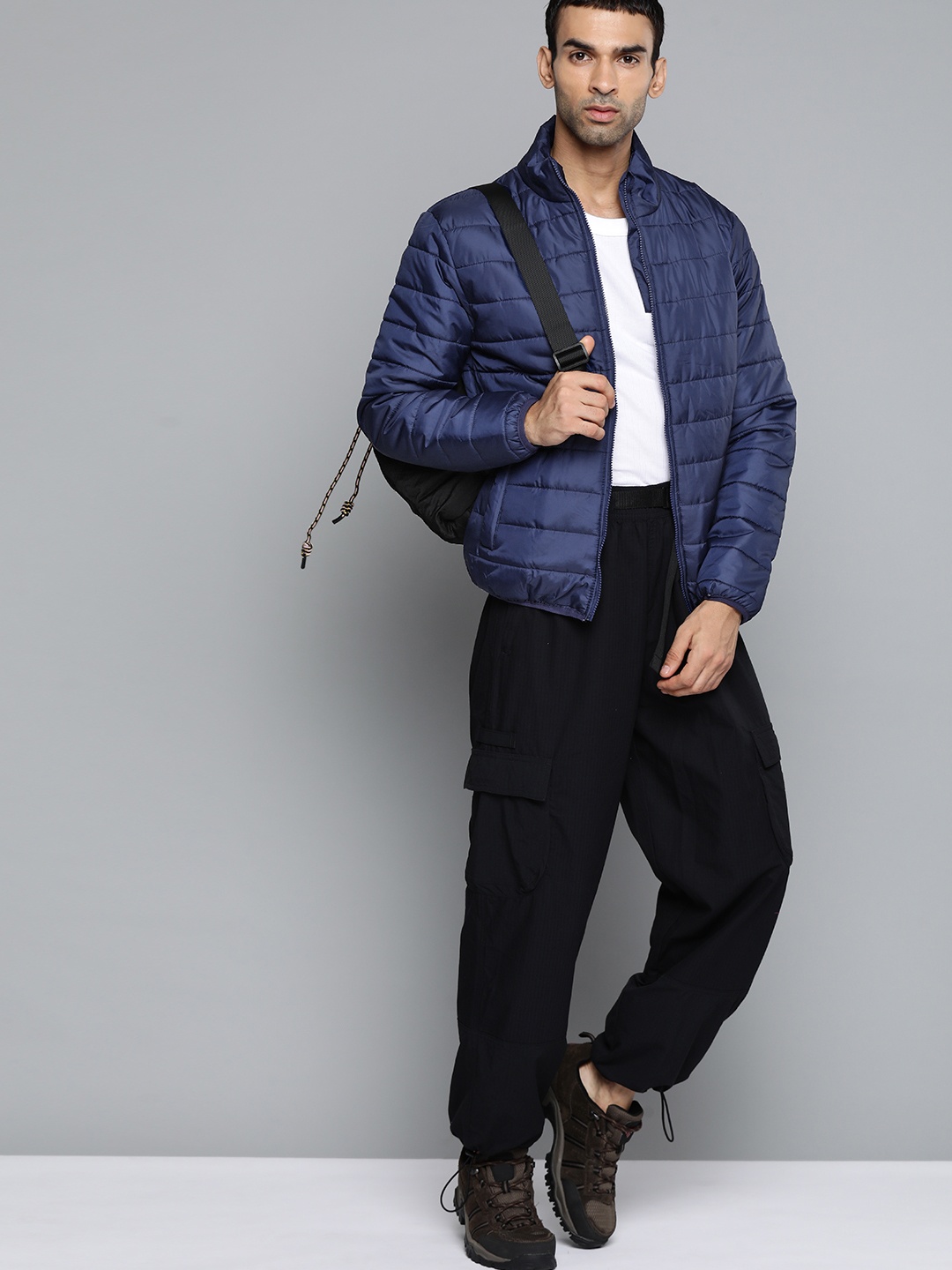 

HRX By Hrithik Roshan Outdoor Men Medieval Blue Packable Solid Jacket, Navy blue