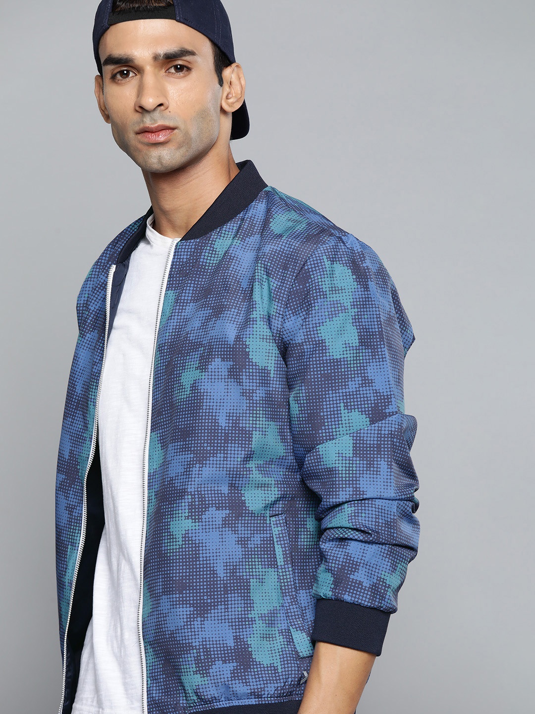 

HRX By Hrithik Roshan Lifestyle Men Medieval Blue Rapid-Dry AOP Jackets