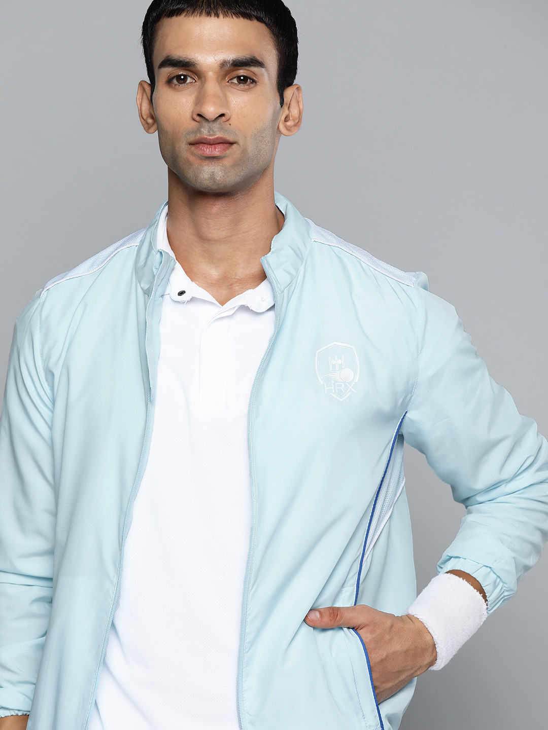 

HRX By Hrithik Roshan Cricket Men Crystal Blue Rapid-Dry Jacket