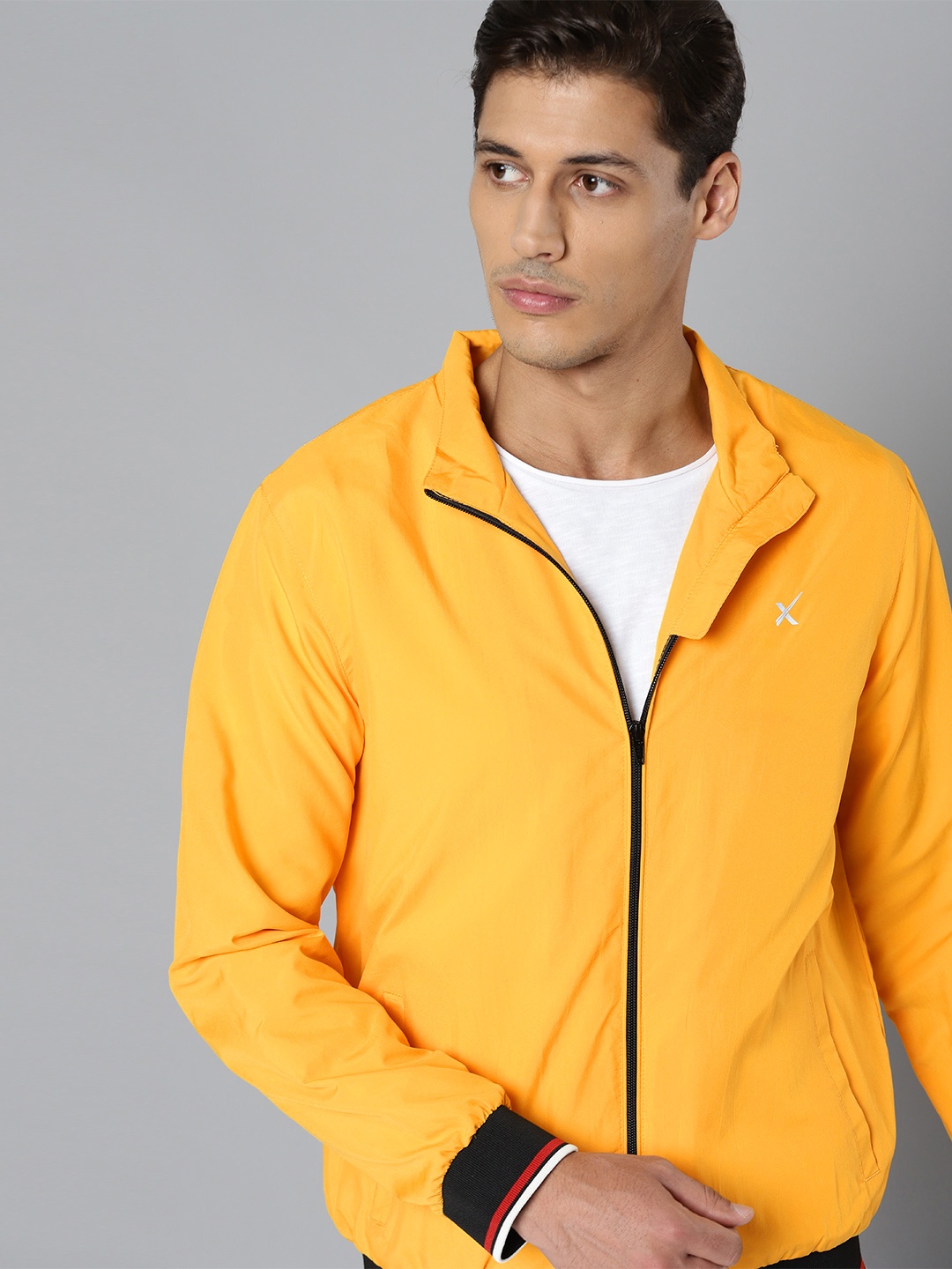 

HRX By Hrithik Roshan Lifestyle Men Electric Kumquat Rapid-Dry Solid Jacket, Yellow