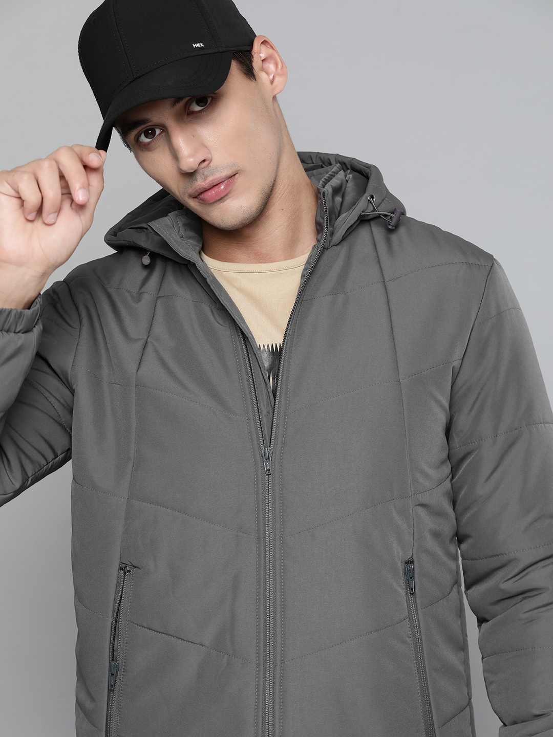 

HRX By Hrithik Roshan Outdoor Men Wet Weather Rapid-Dry Solid Jacket, Grey