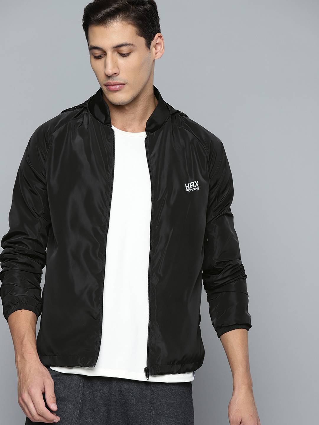 

HRX By Hrithik Roshan Running Men Jet Black Rapid-Dry Solid Jacket