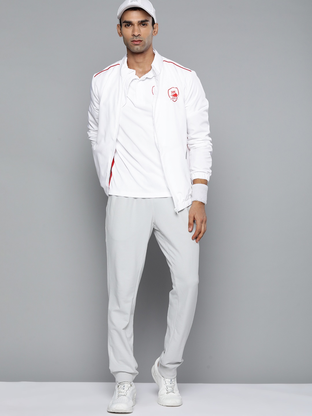 

HRX By Hrithik Roshan Cricket Men optic white Rapid-Dry Typography Jackets