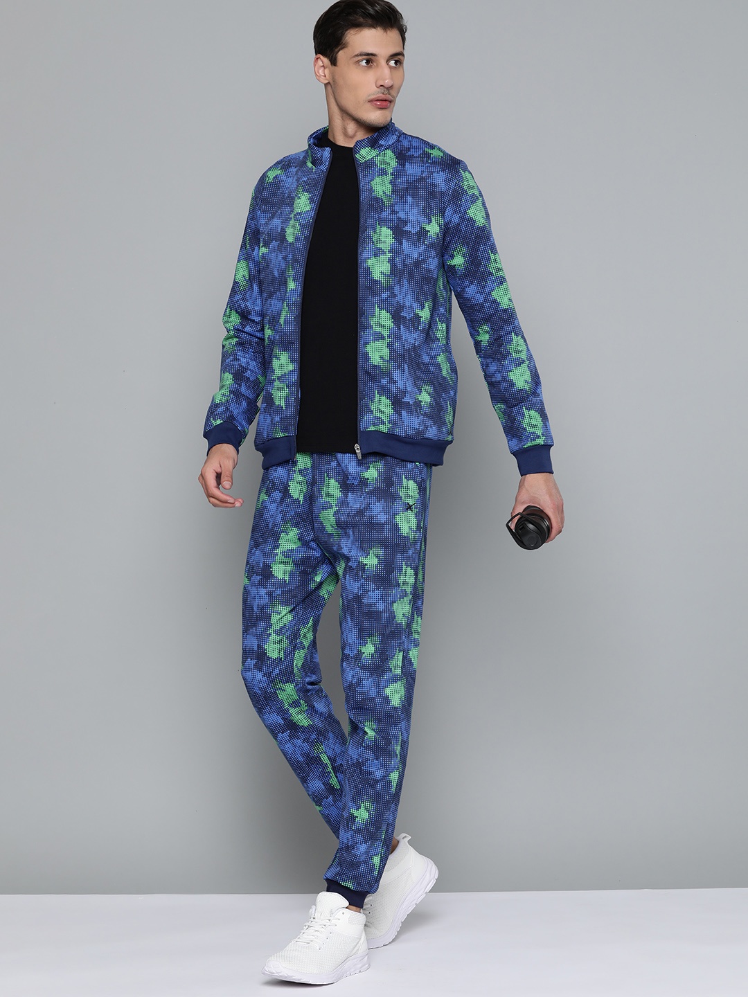 

HRX By Hrithik Roshan Lifestyle Men Strong Blue Bio-Wash AOP Tracksuits