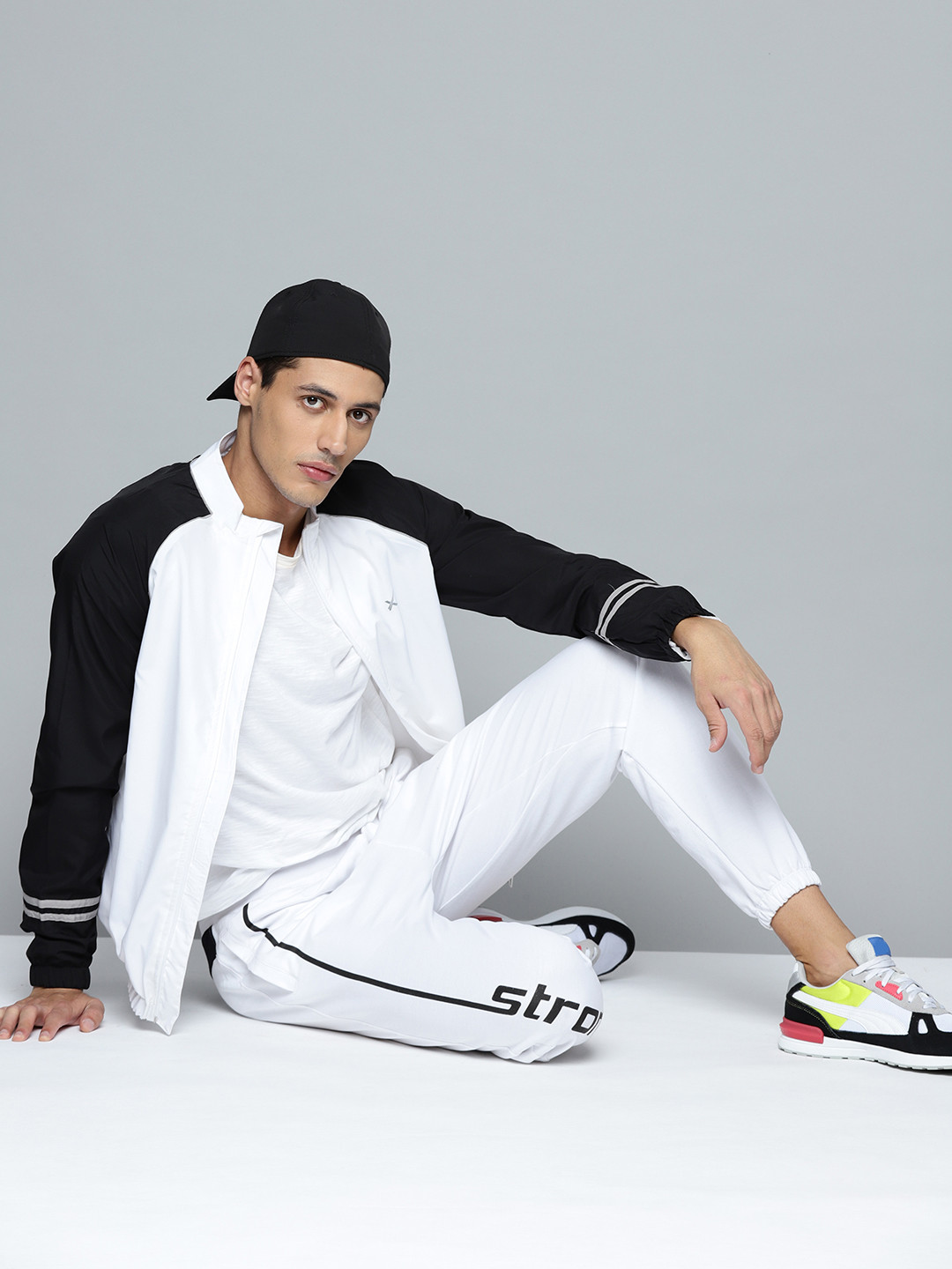 

HRX By Hrithik Roshan Lifestyle Men Optic White Rapid-Dry Colourblock Jacket