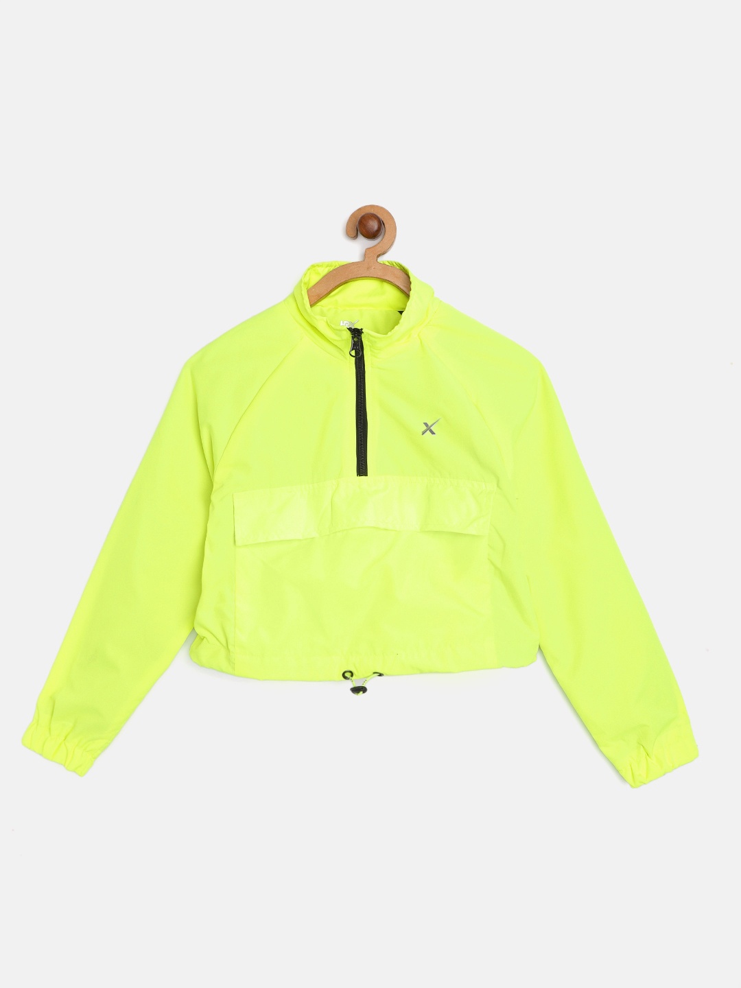 

HRX By Hrithik Roshan U-17 Lifestyle Girls Neon Lime Rapid-Dry Solid Jacket, Fluorescent green