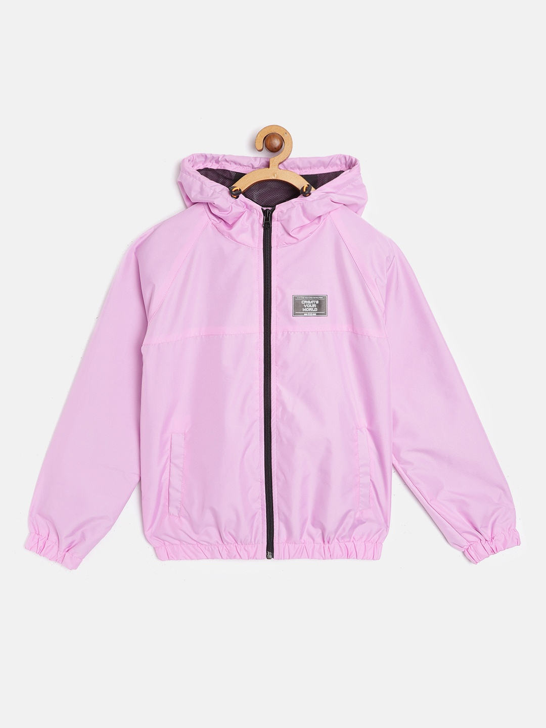 

HRX by Hrithik Roshan U-17 Lifestyle Girls Lilac Rapid-Dry Typography Detail Jacket, Lavender