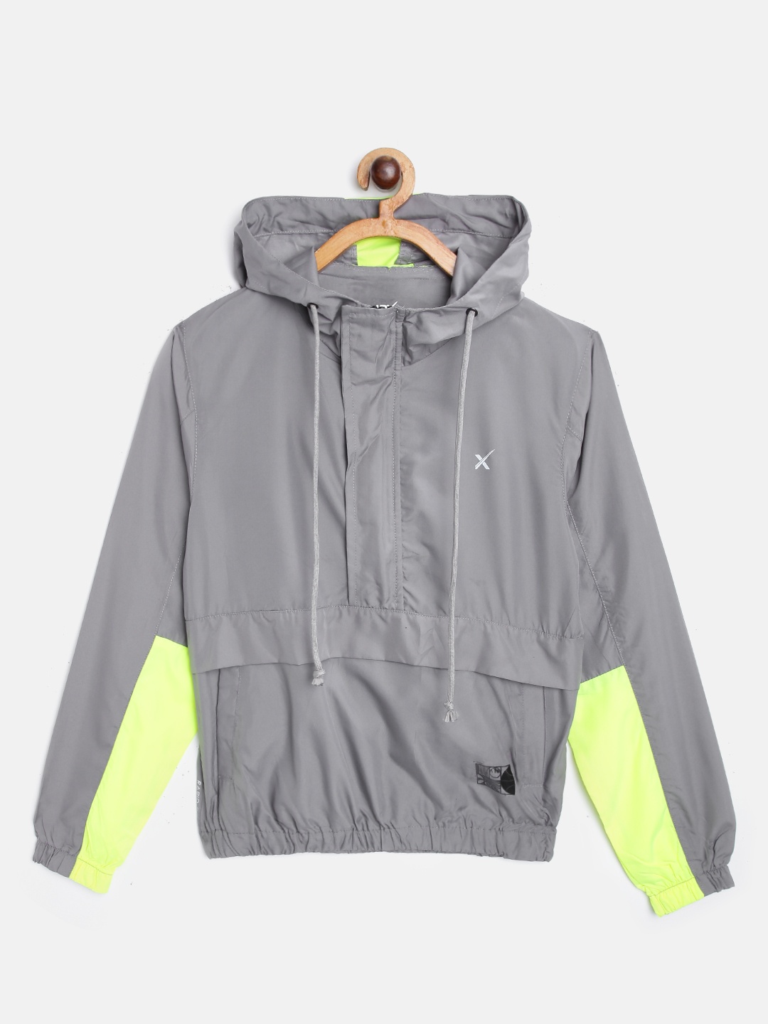 

HRX By Hrithik Roshan U-17 Active Boys Grey Rapid-Dry Colourblock Jacket