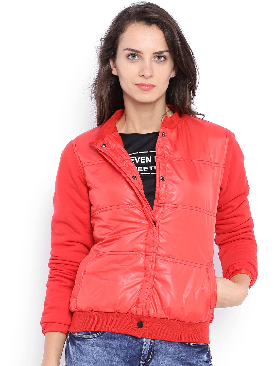 

Campus Sutra Pink Bomber Jacket