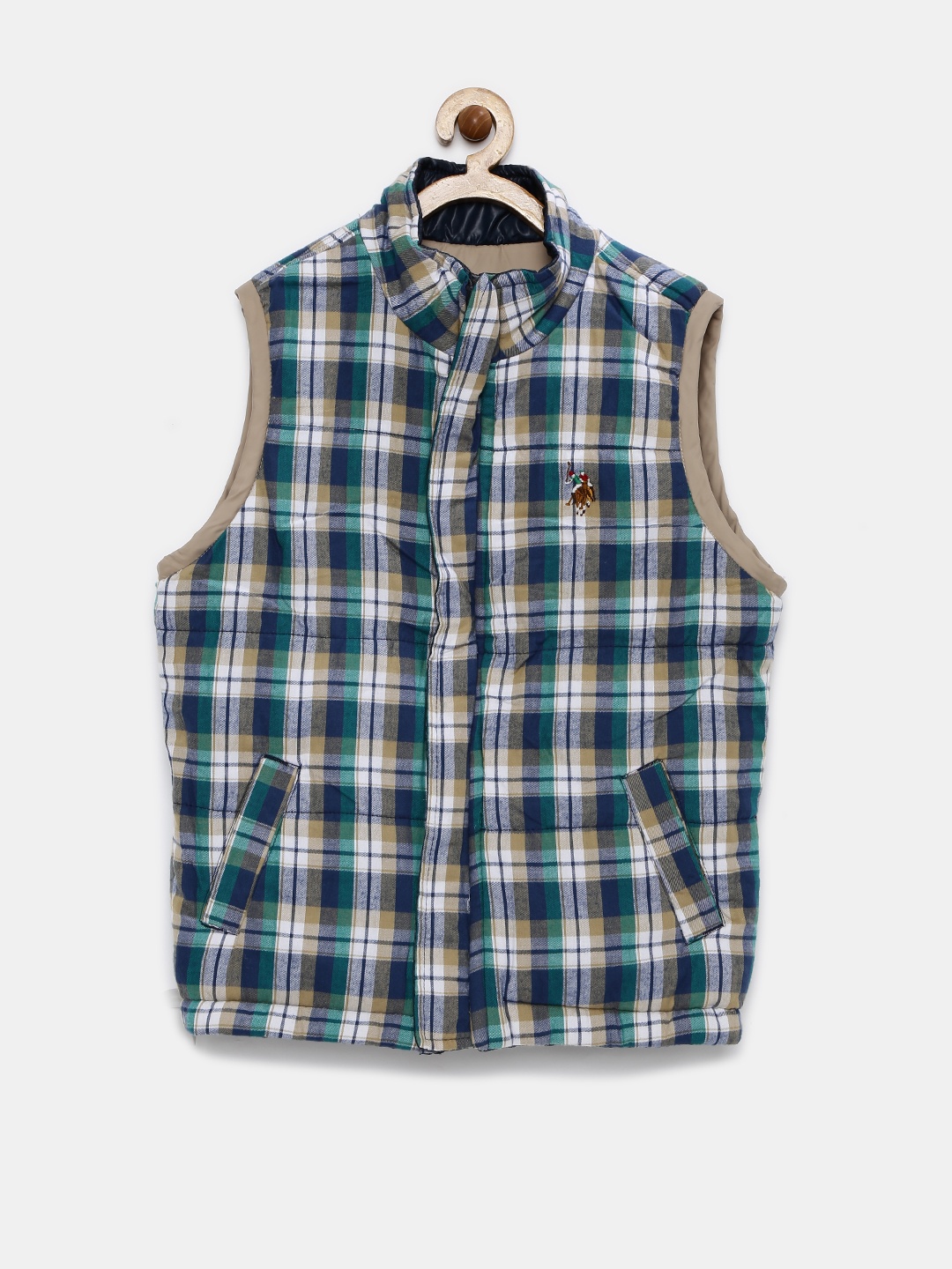 

U.S. Polo Assn. Kids Boys Navy Padded Sleeveless Reversible Jacket, Navy blue