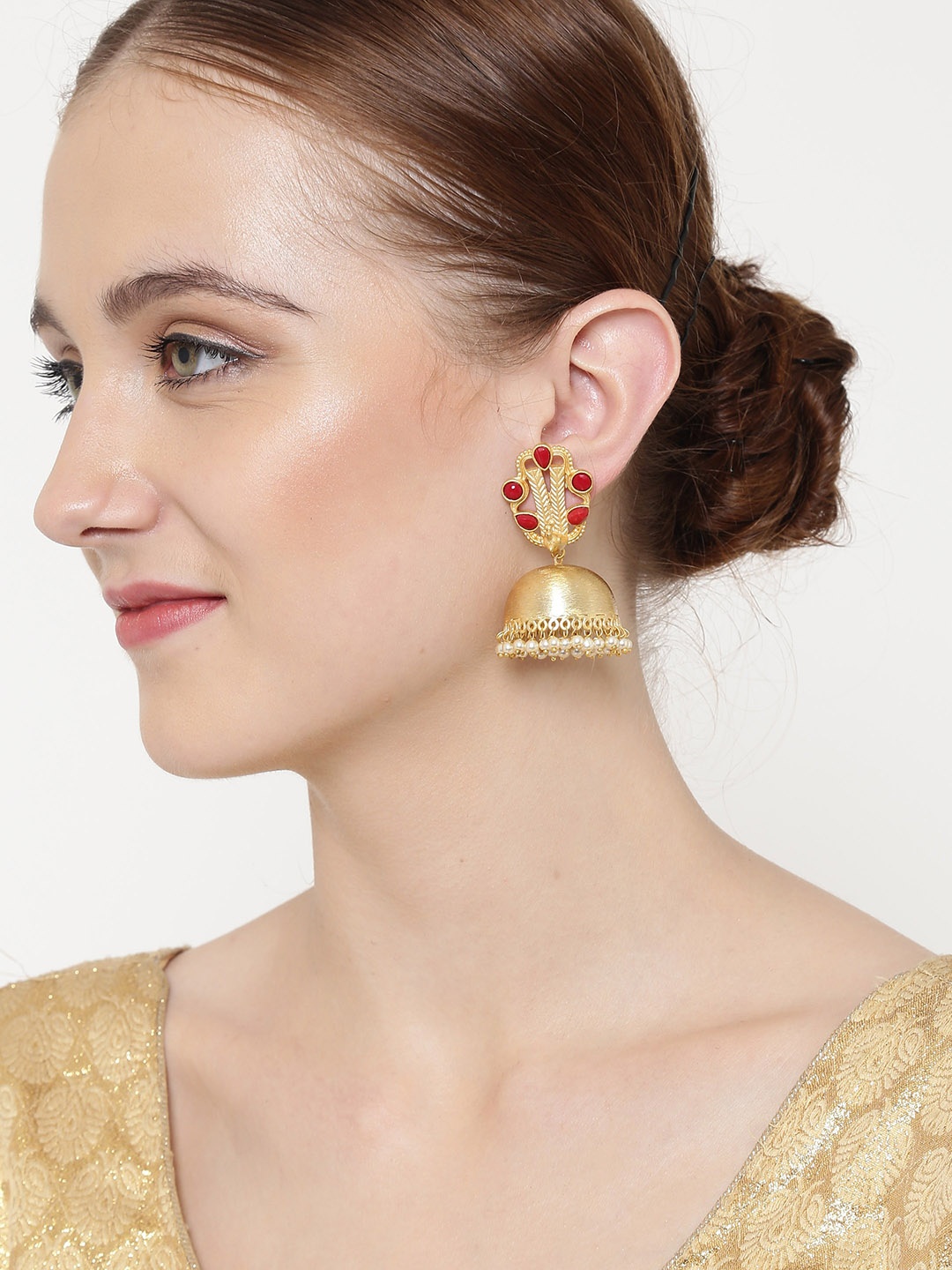 

PANASH Gold-Plated Handcrafted Dome Shaped Jhumkas