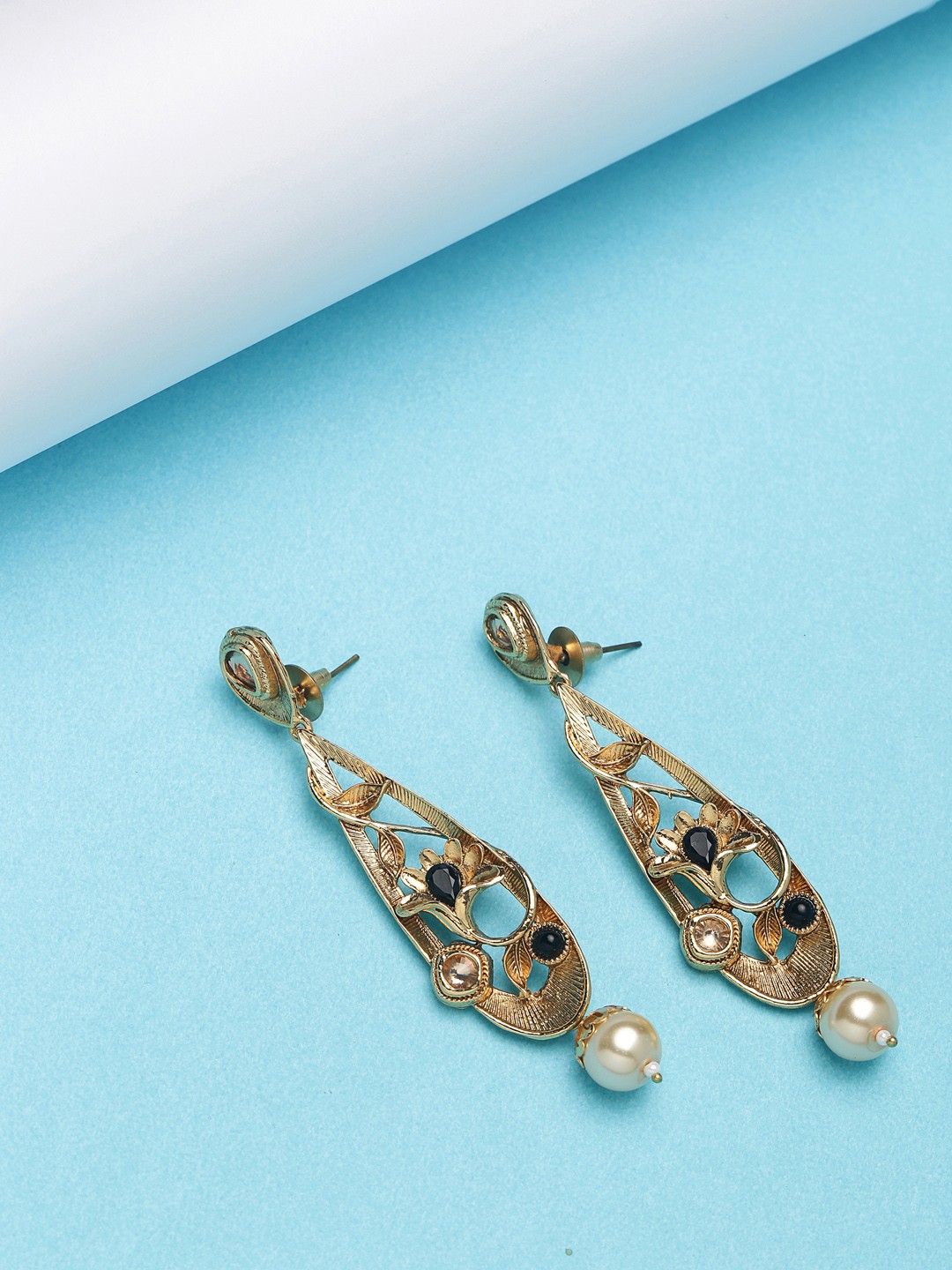 

PANASH Gold-Plated Contemporary Drop Earrings