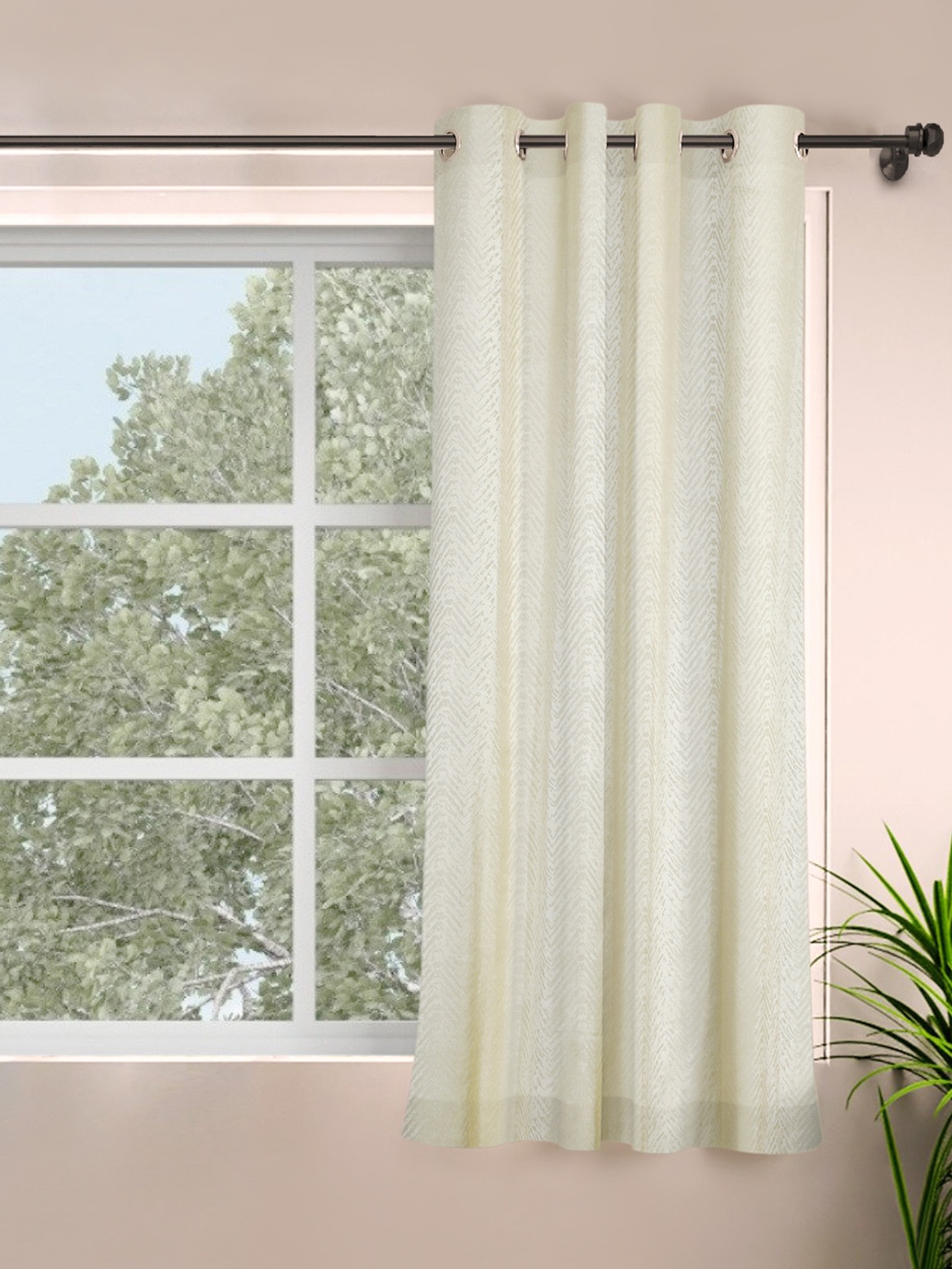 

ROSARA HOME Cream-Coloured Single Window Curtain
