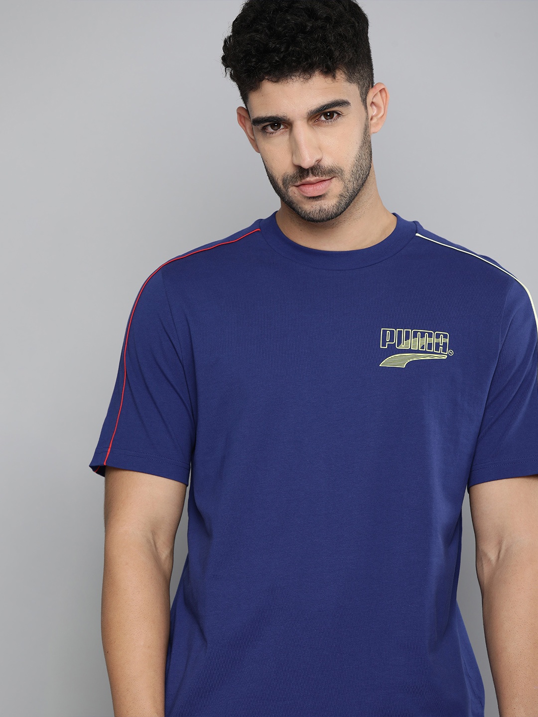 

Puma Men Blue DECOR8 Pure Cotton T-shirt