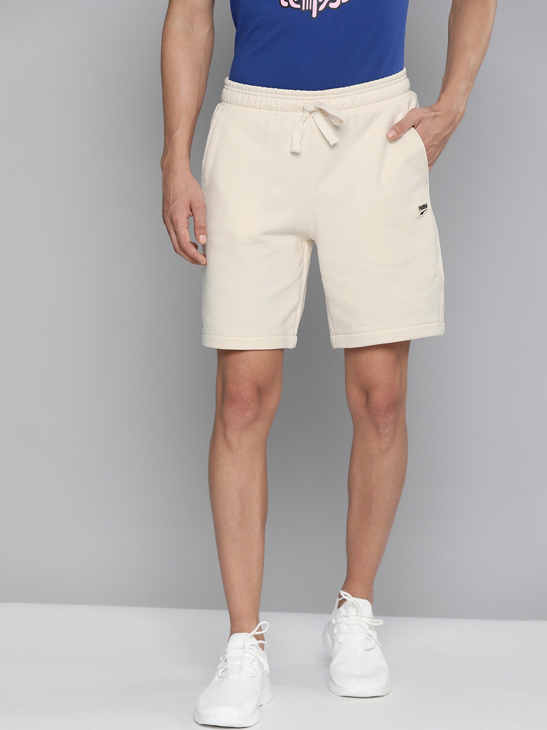 

Puma Men Off White Mid-Rise Downtown Sports Sustainable Shorts