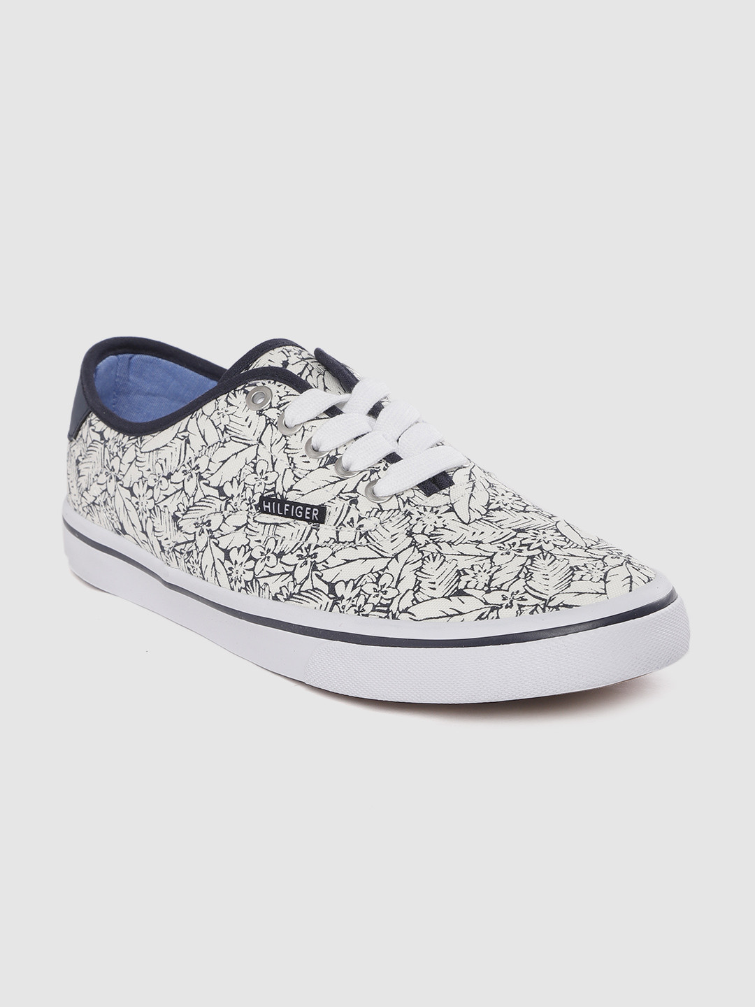 

Tommy Hilfiger Men White & Grey Floral Print Sneakers