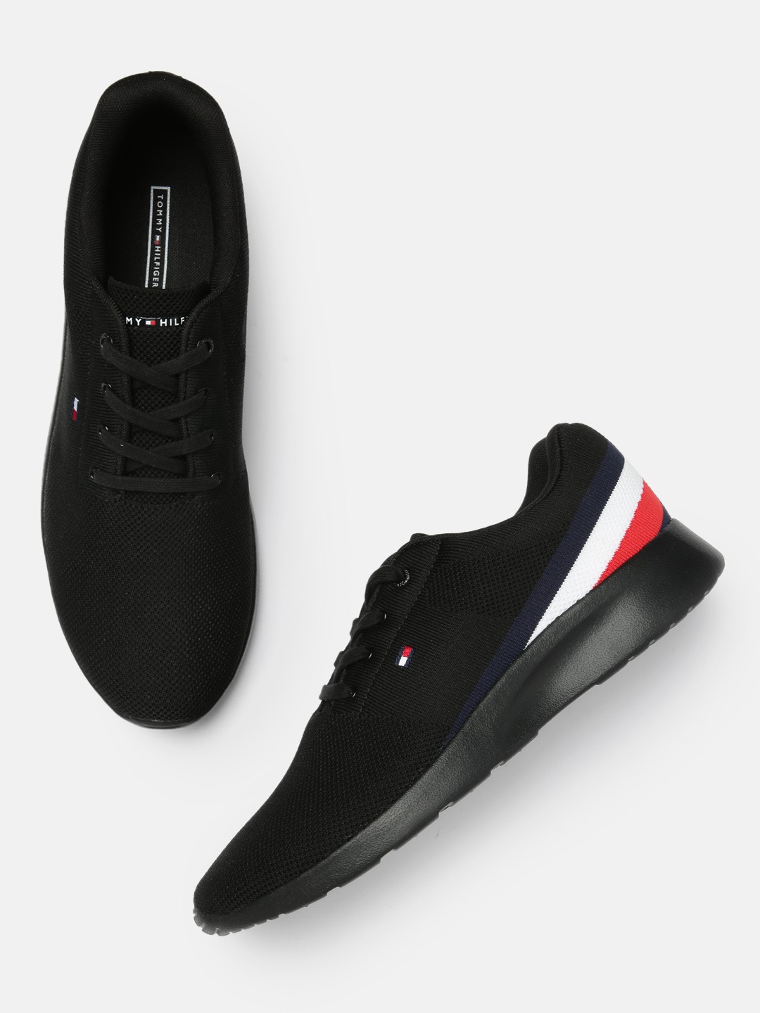 

Tommy Hilfiger Men Black Solid Sneakers