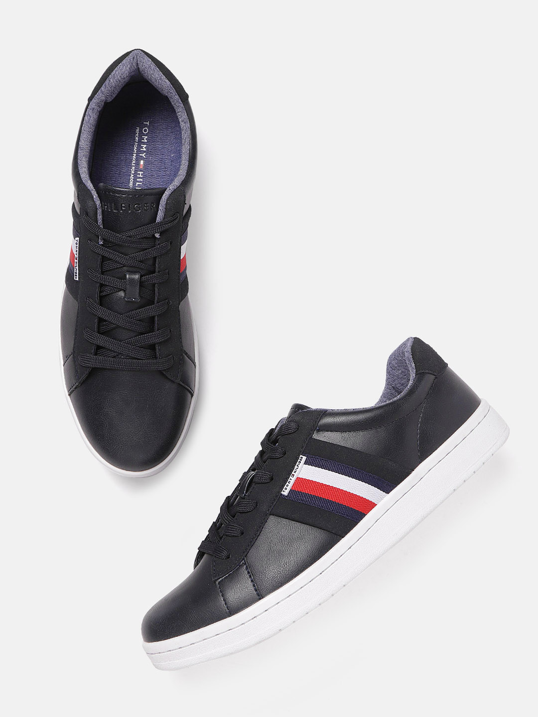 

Tommy Hilfiger Men Navy Blue Solid Sneakers
