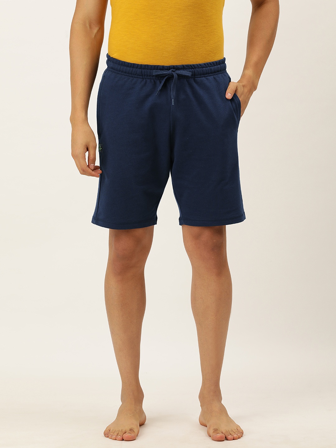 

Peter England Men Navy Blue Lounge Shorts