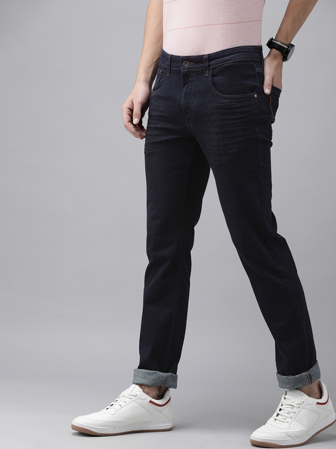 

VAN HEUSEN DENIM LABS Men Blue Slim Fit Low-Rise Stretchable Jeans