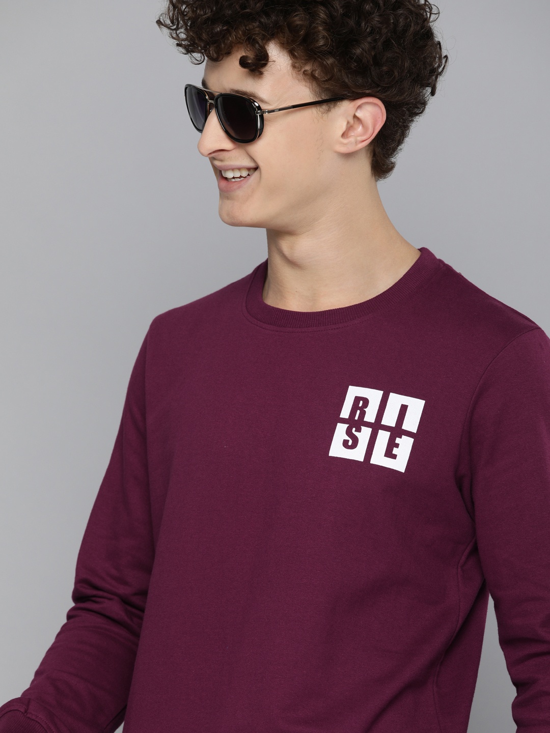 

HERE&NOW Men Purple Sweatshirt